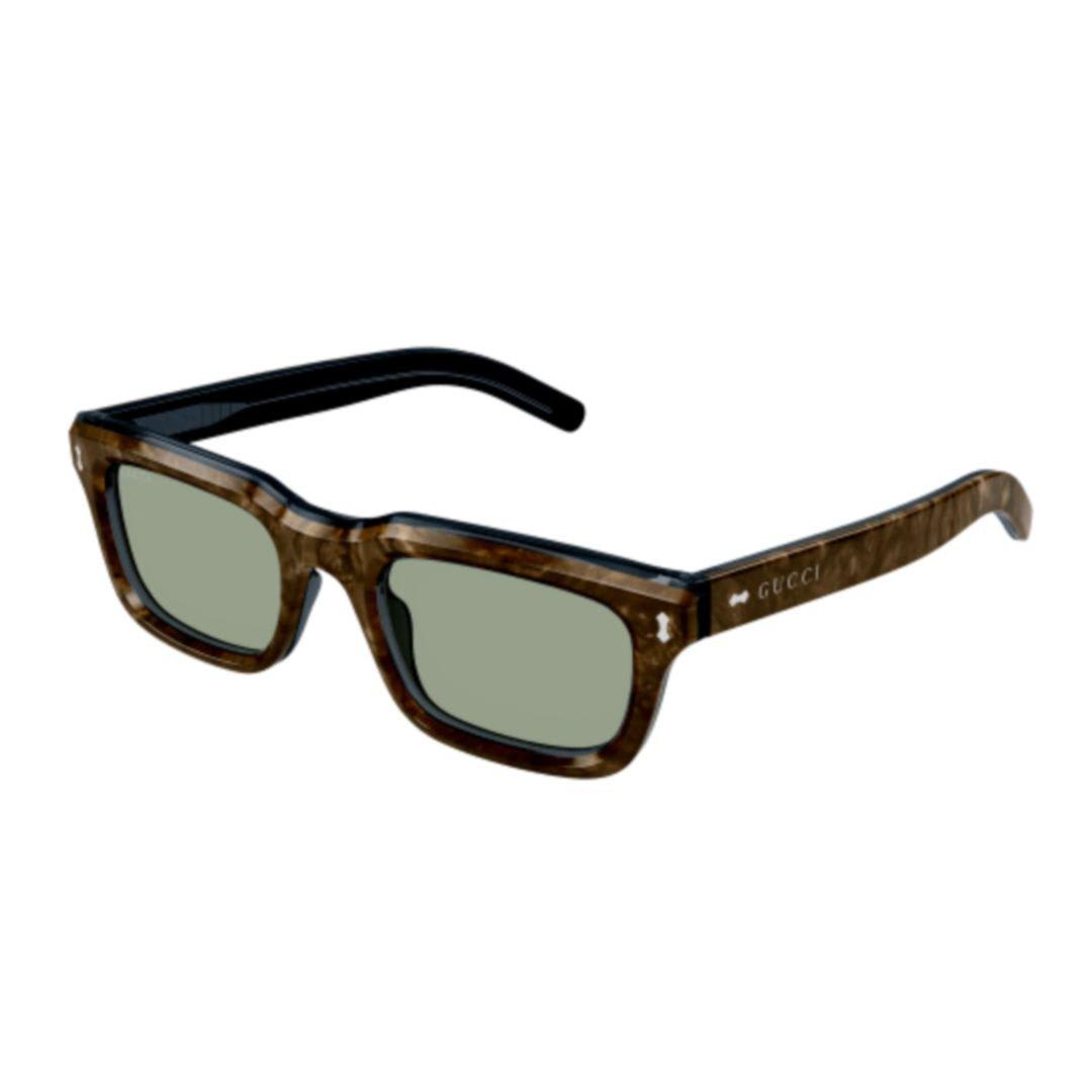 Shop Gucci Rectangular Frame Sunglasses In 003 Blue Blue Green