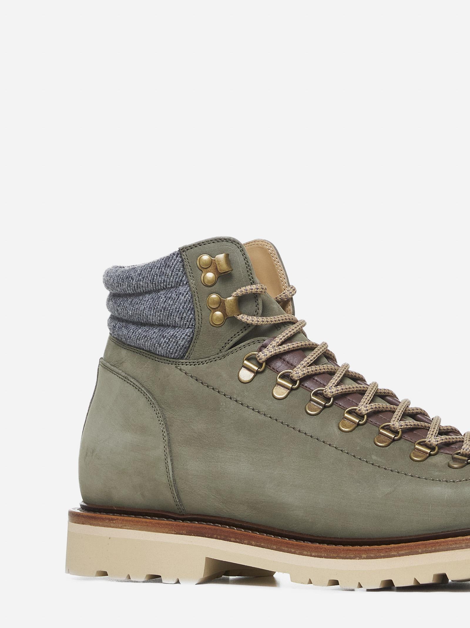 Shop Brunello Cucinelli Nubuck Ankle Boots In Green