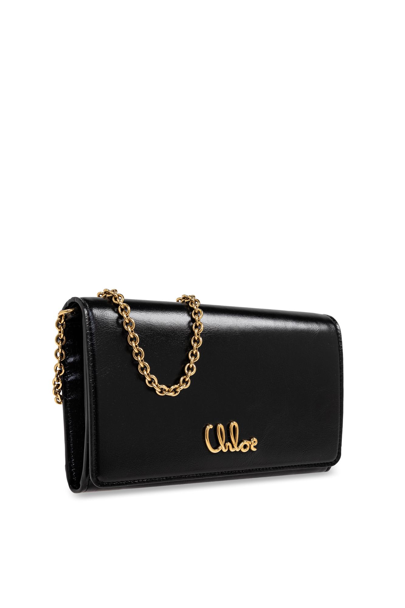 Shop Chloé Wallet On Chain Iconic In Black