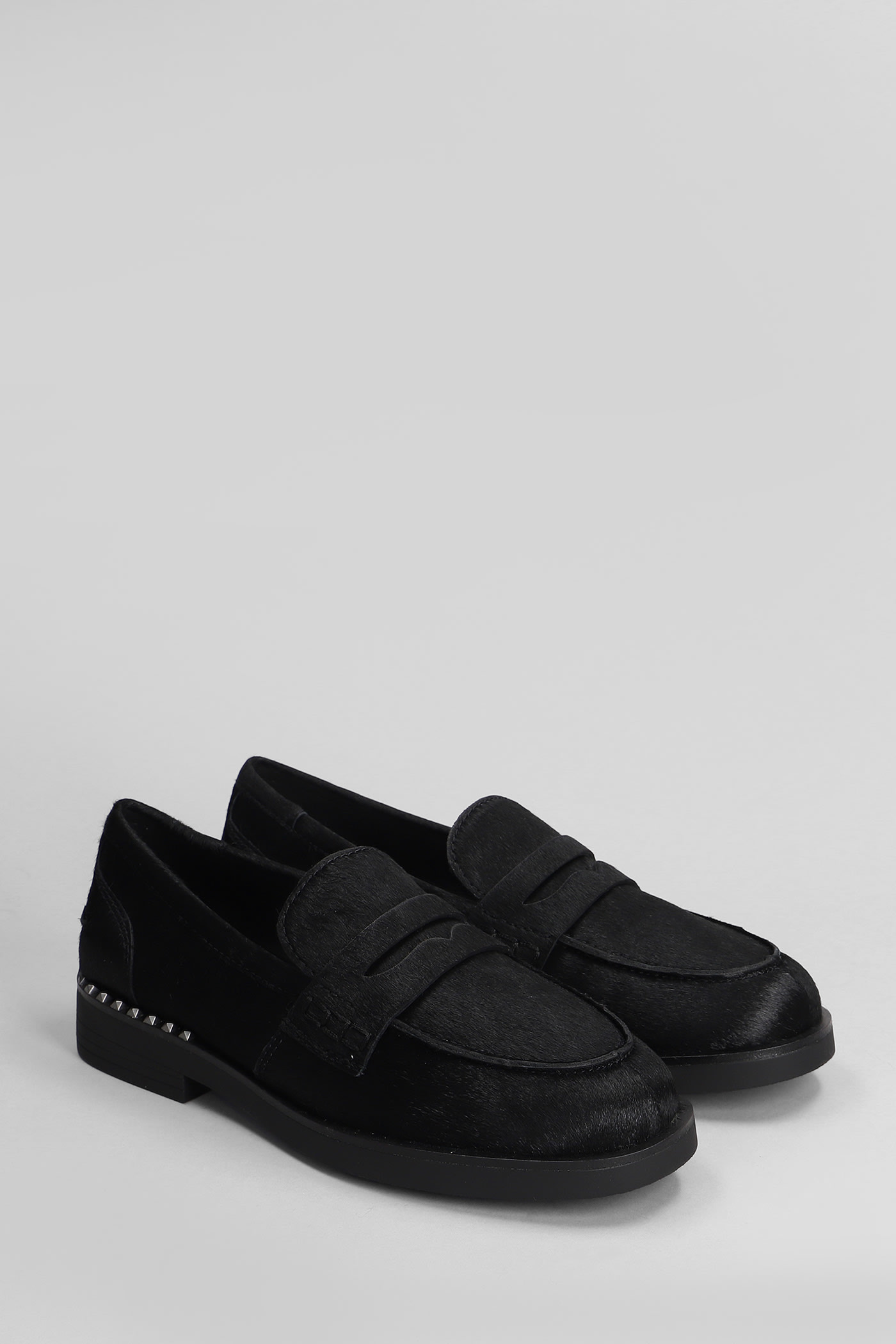 Shop Ash Winina Loafers In Black Pony Skin