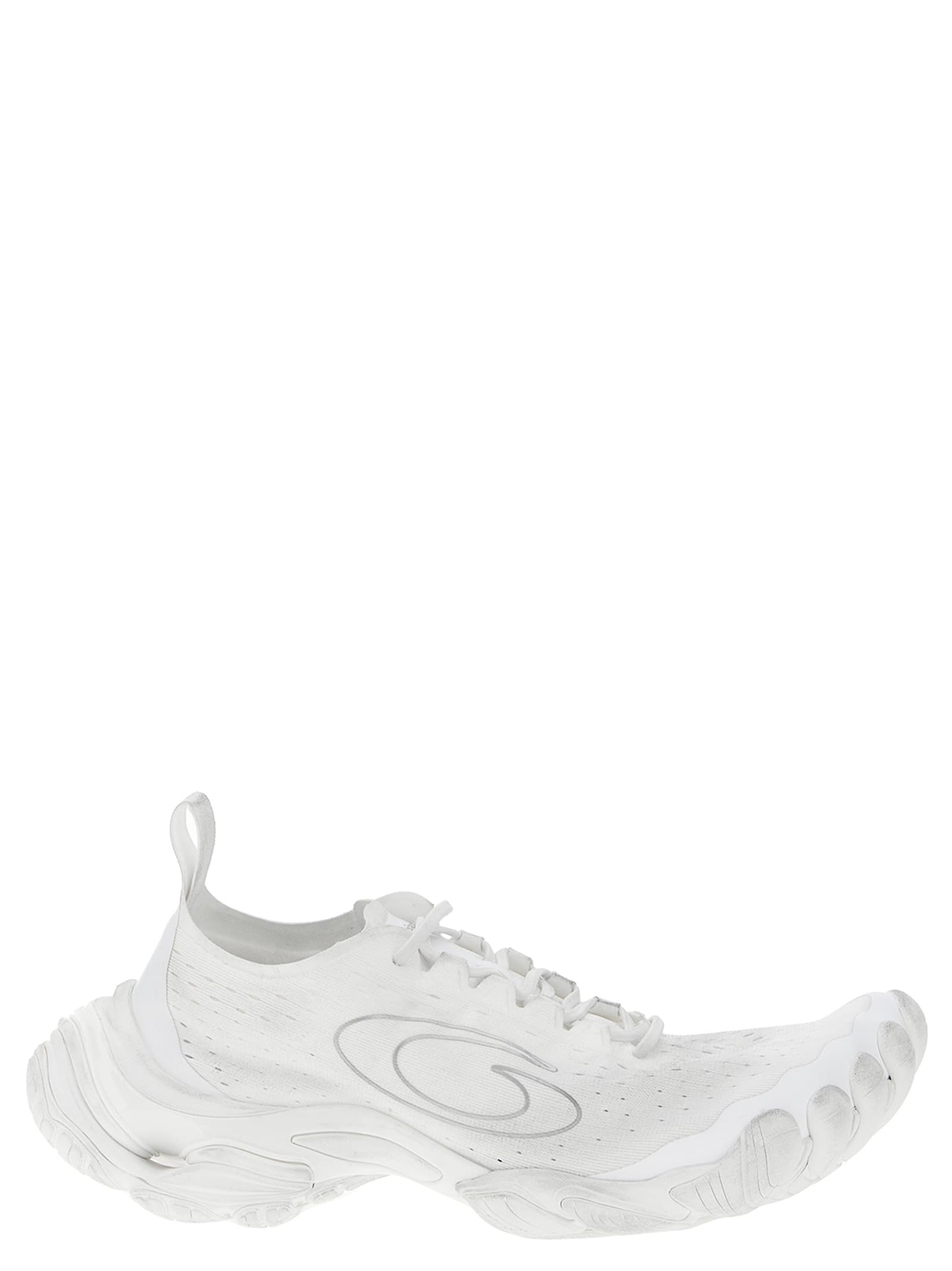 Balenciaga White Fabric Anatomic Sneakers In White