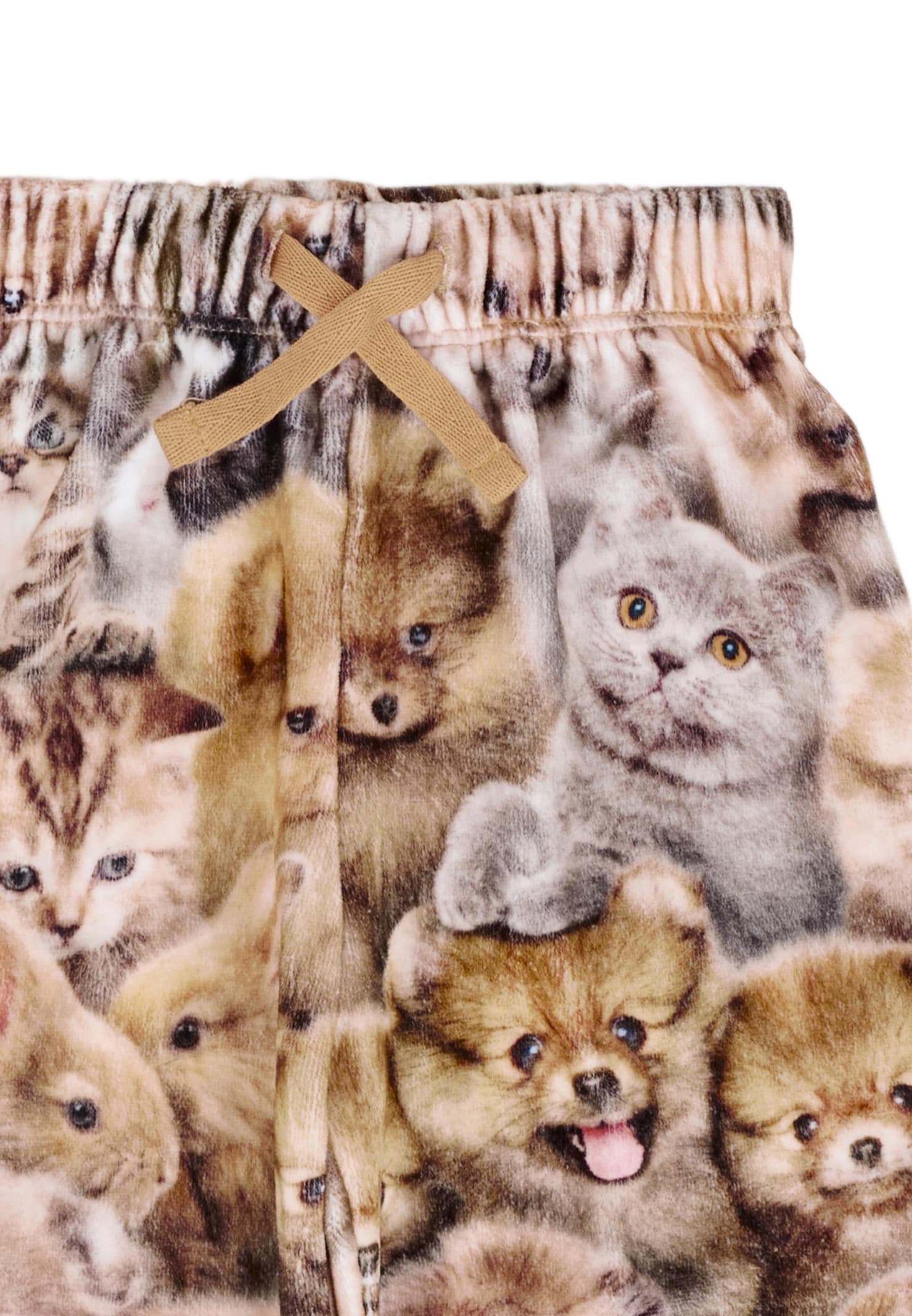 Molo Brown Trousers For Baby Girl With Animal Print In Brown