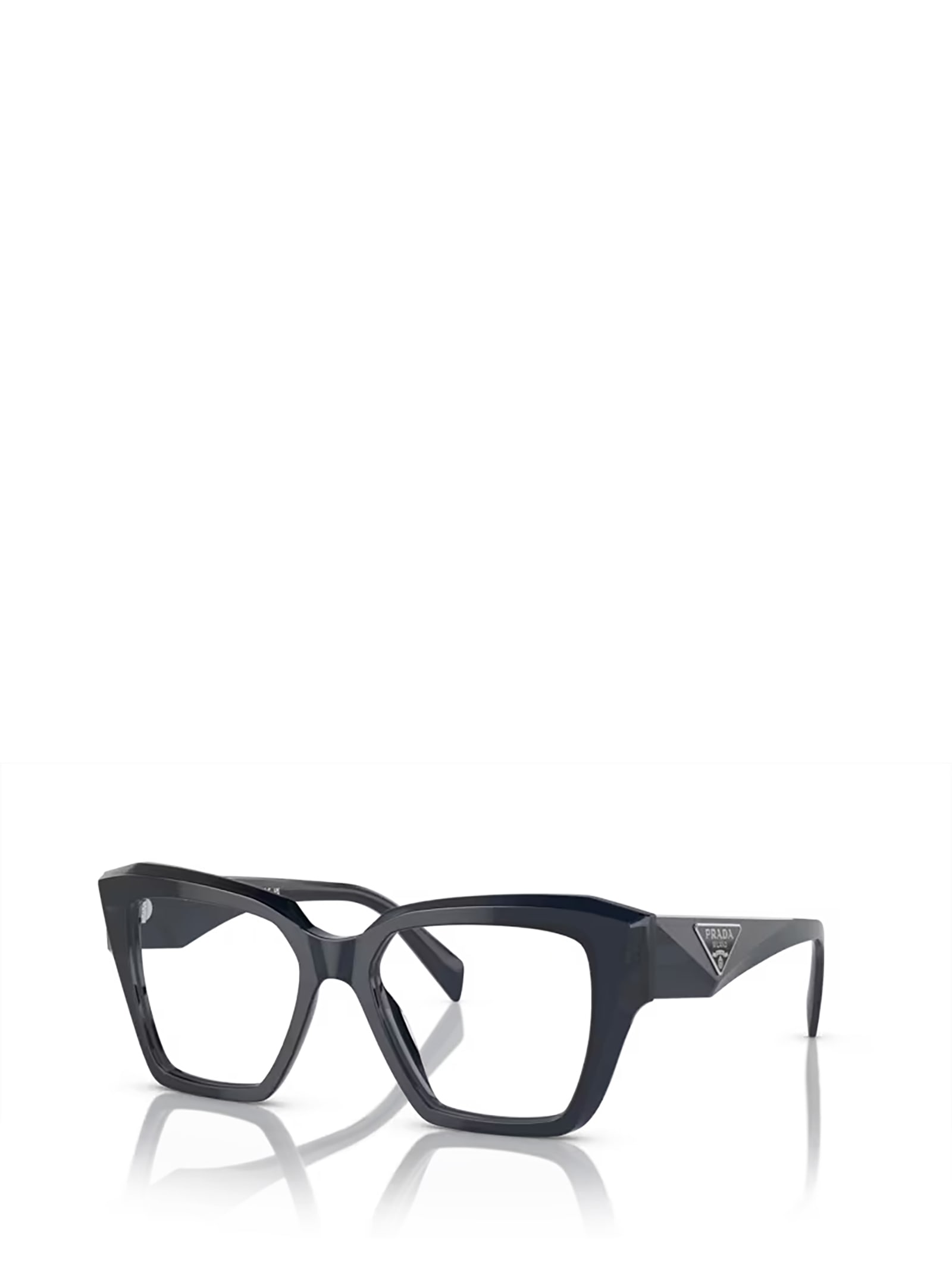 Shop Prada Pr 09zv Blue Transparent Glasses
