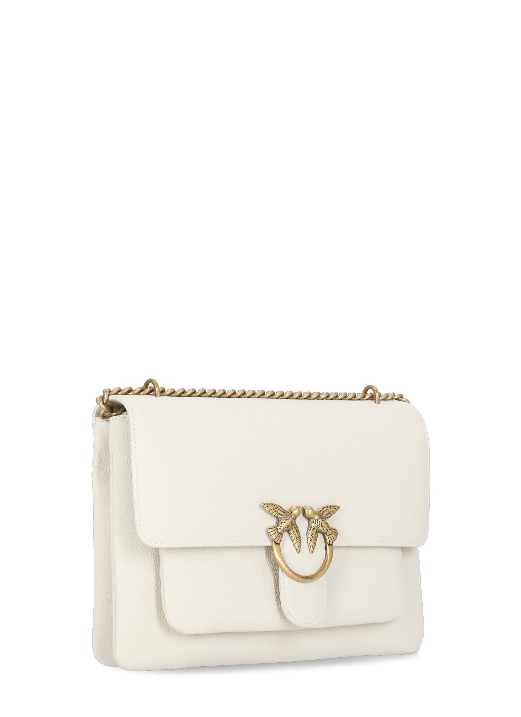 Shop Pinko Love One Soft Big Bag In Ivory