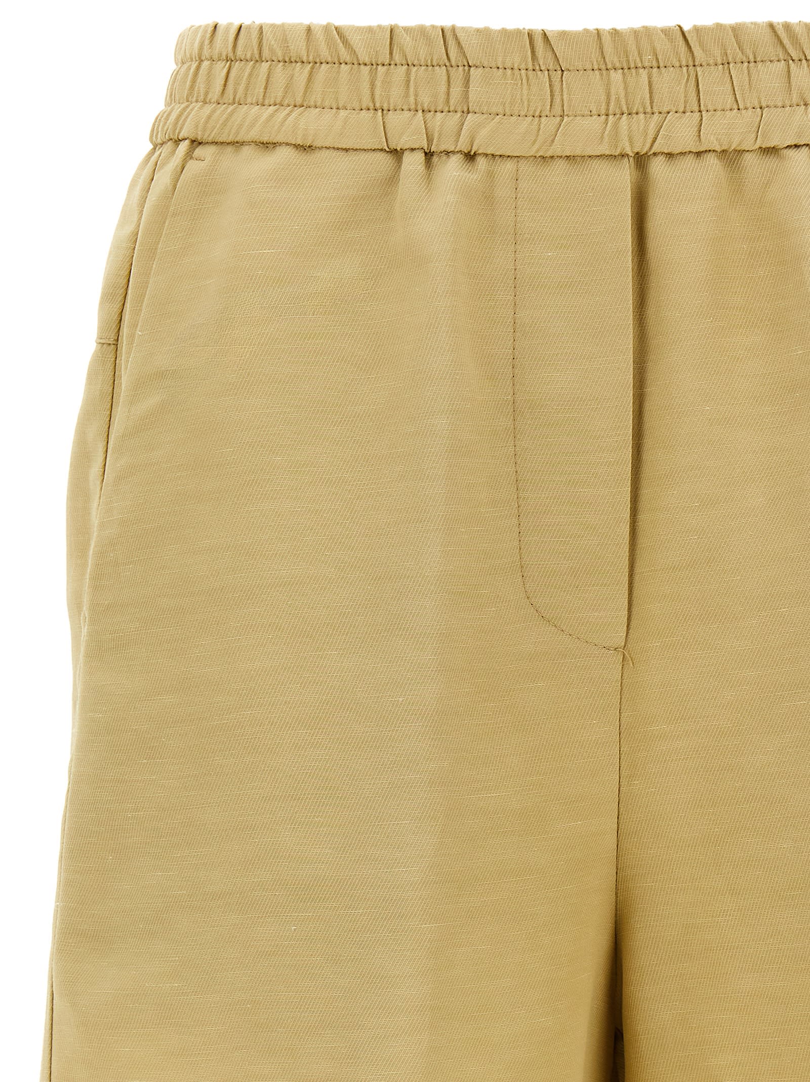 Nude Linen Bermuda Shorts Bermuda And Short Beige In Beige