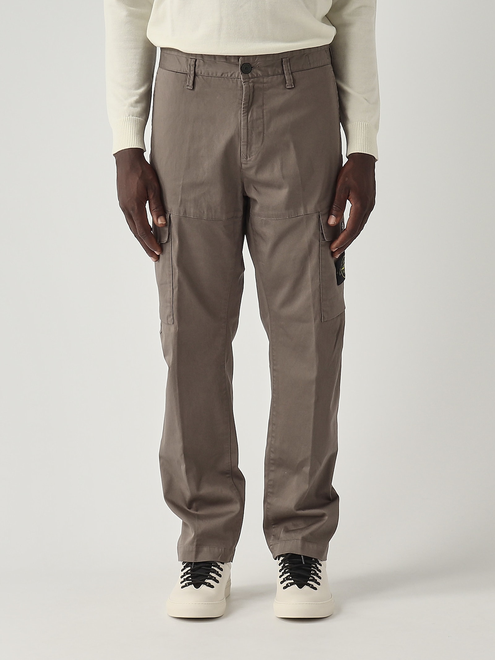 Shop Stone Island Pantalone Regular Trousers In Fango