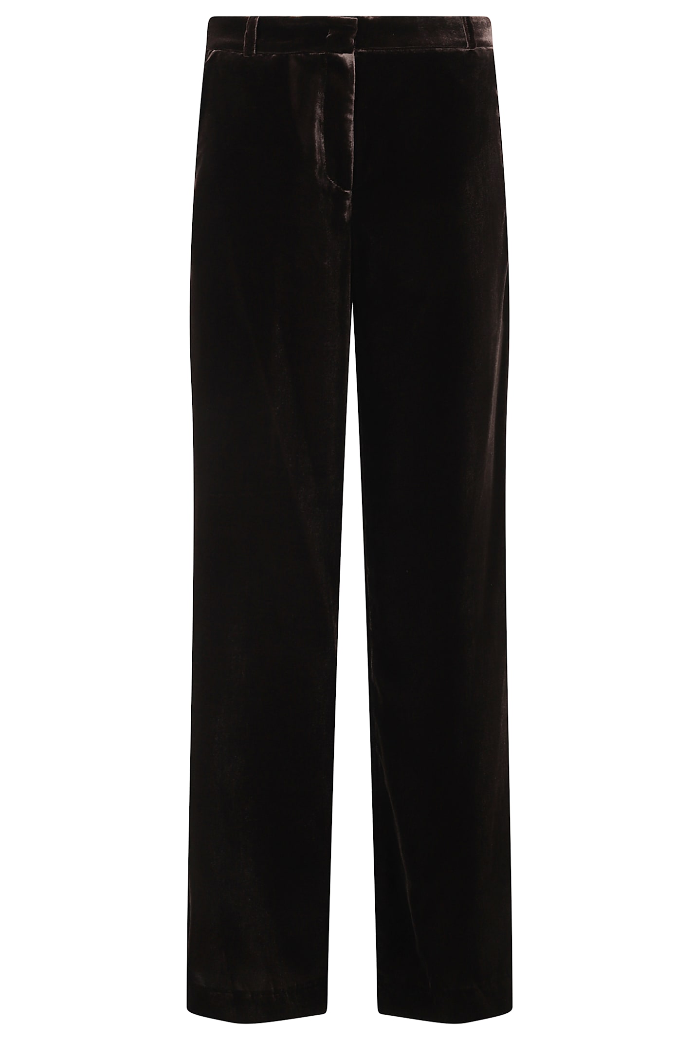 Kiltie Velvet Trousers In Black