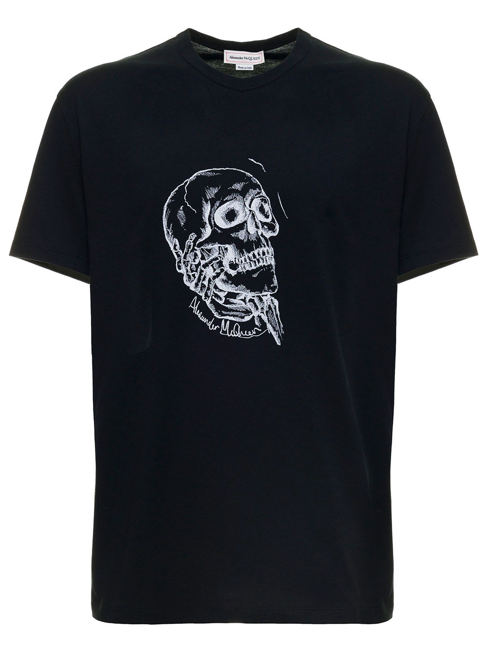 Alexander McQueen Black Cotton T-shirt With Skull Logo