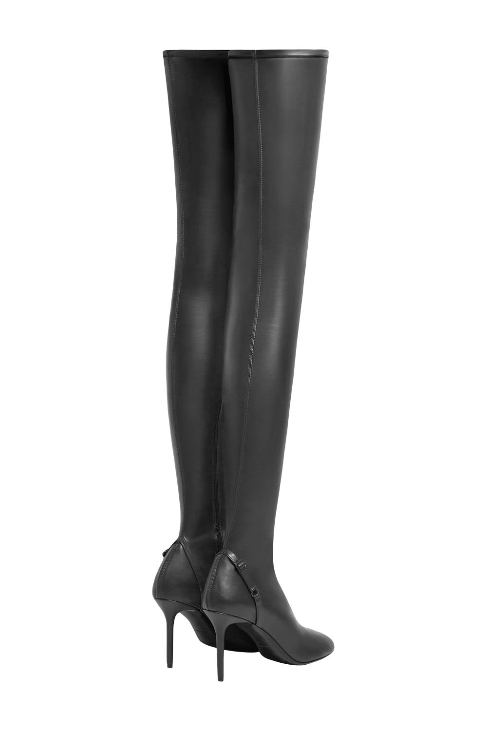 Shop Courrèges Thigh Boots Oblique In Black