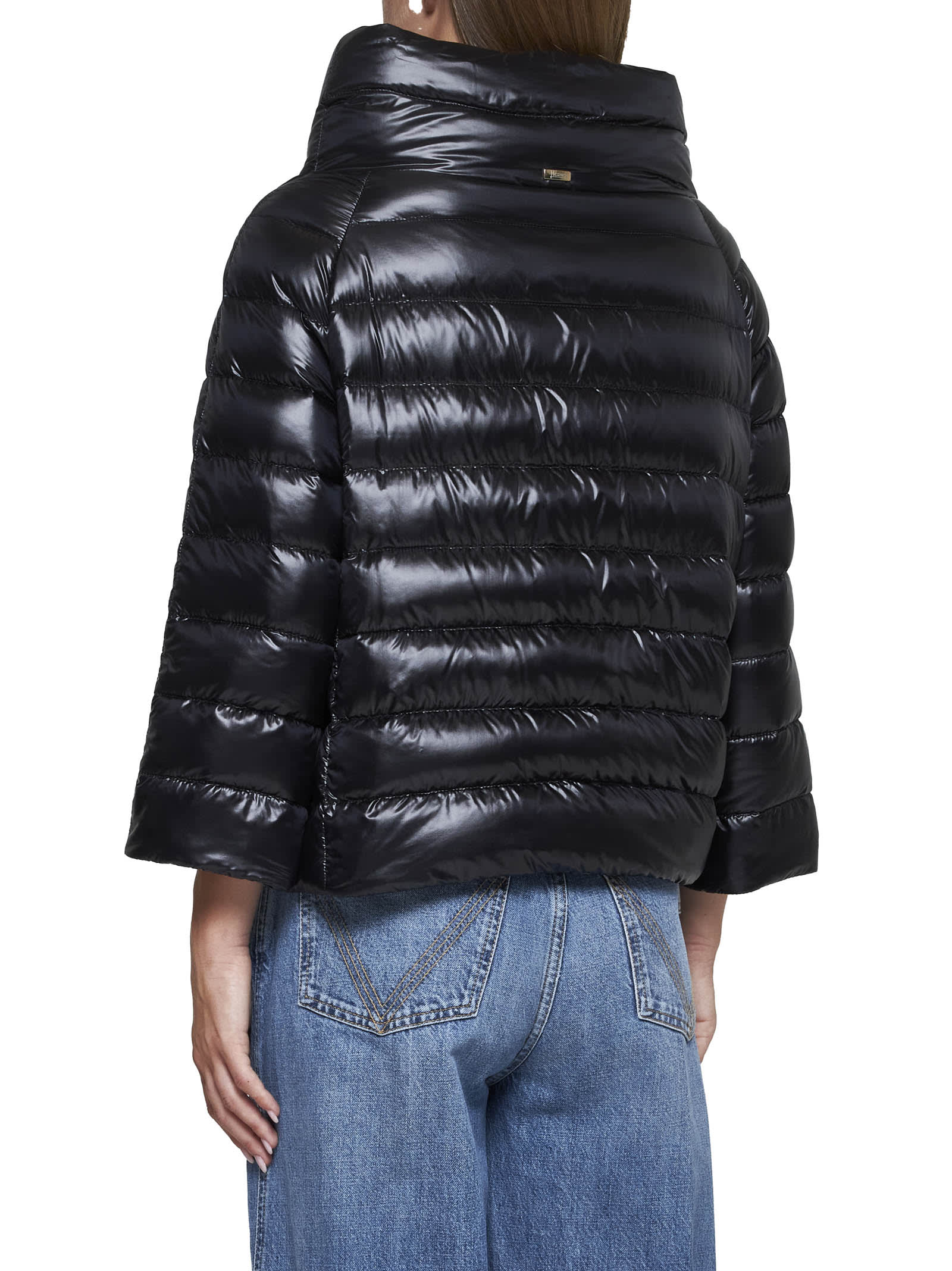 Herno Sofia Down Cape In Black