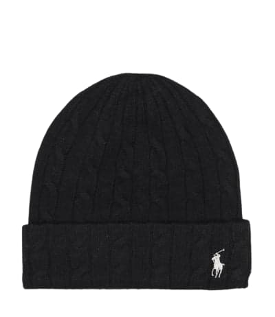 Polo Ralph Lauren Cable Knit Beanie In Black