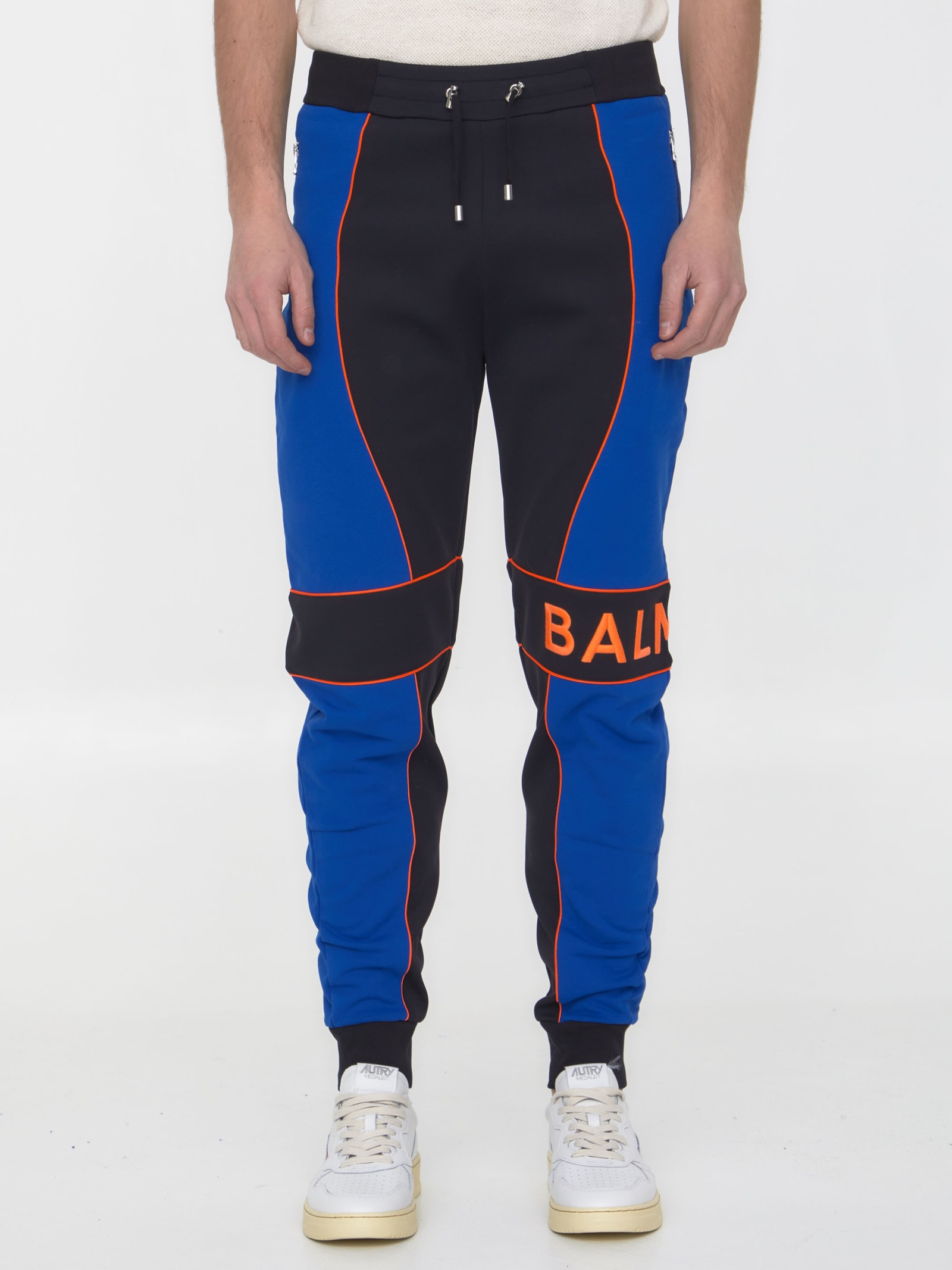 Shop Balmain Track Pants With Logo