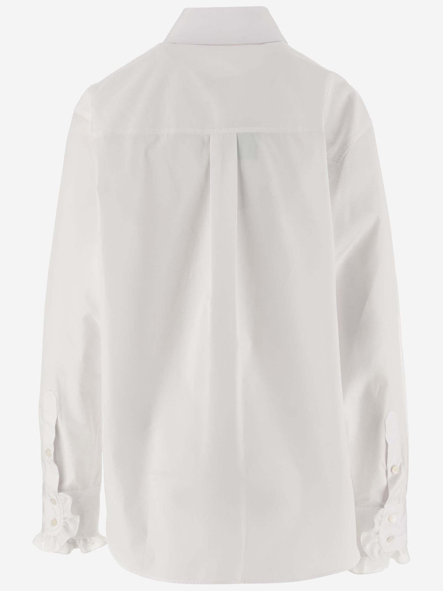 Shop Stella Mccartney Cotton Shirt With Ruffles In White