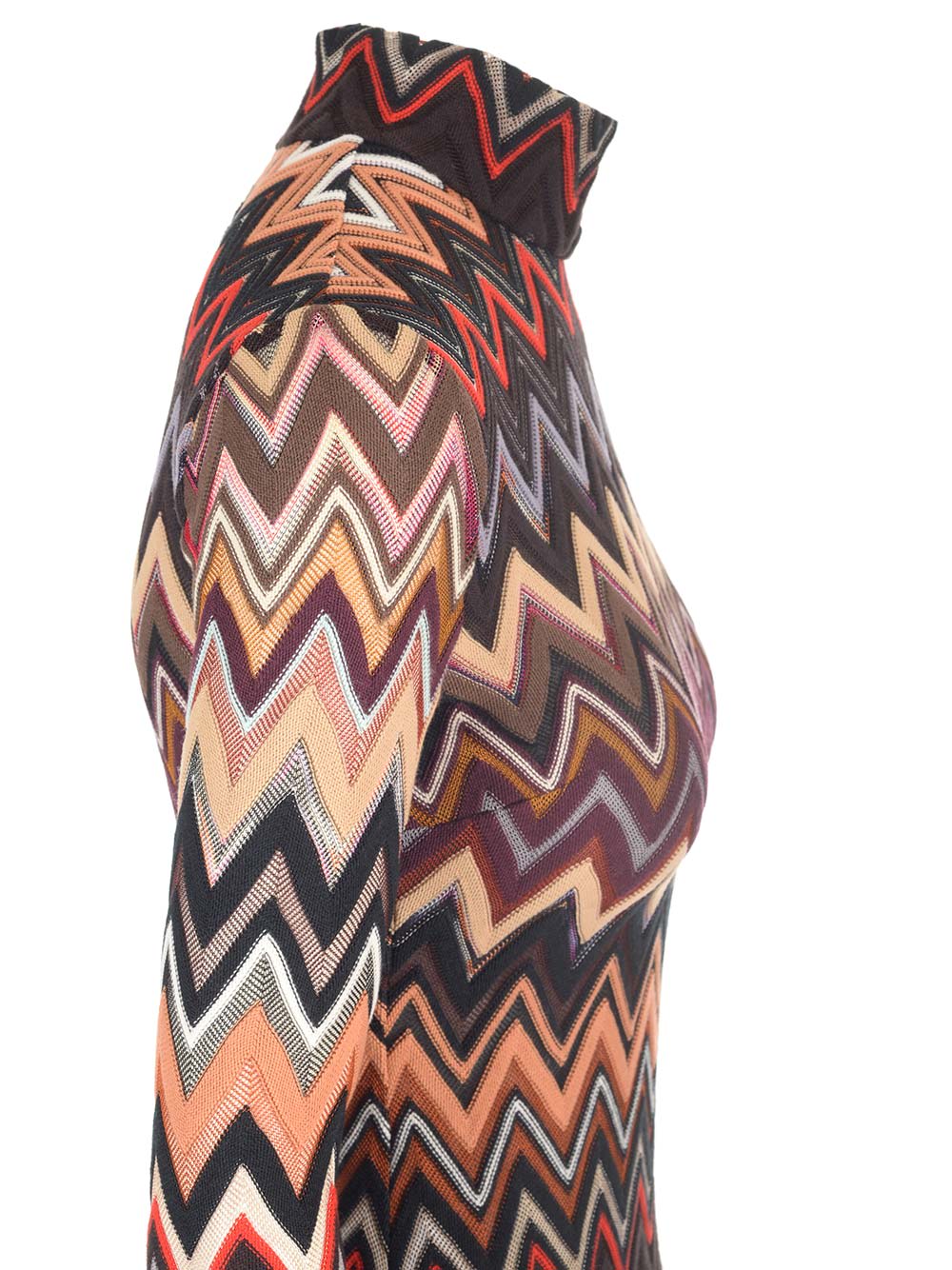 Shop Missoni Wool Jersey Midi Dress In Multicolor