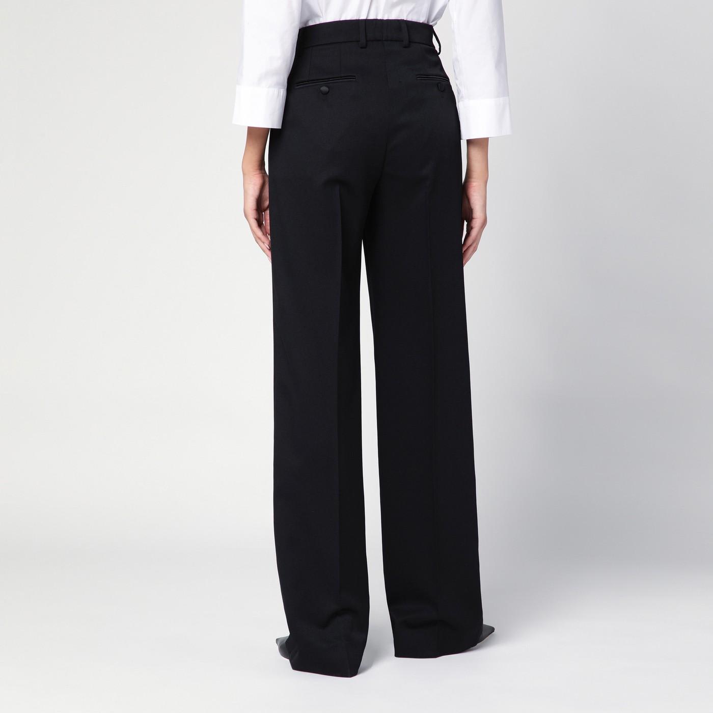 Dolce & Gabbana Black Wool Flared Trousers In Nero