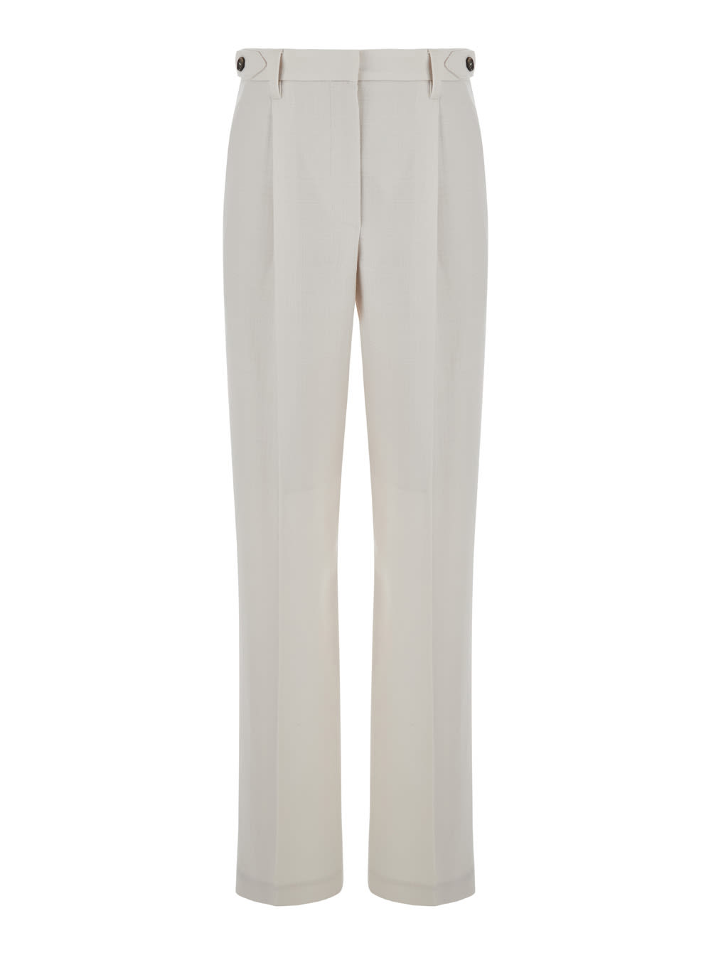 BRUNELLO CUCINELLI WHITEPANTS WITH BELT LOOPS IN WOOL WOMAN 