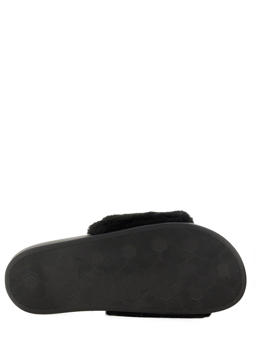 Shop Versace Jeans Couture Slide Sandal With Logo In Black