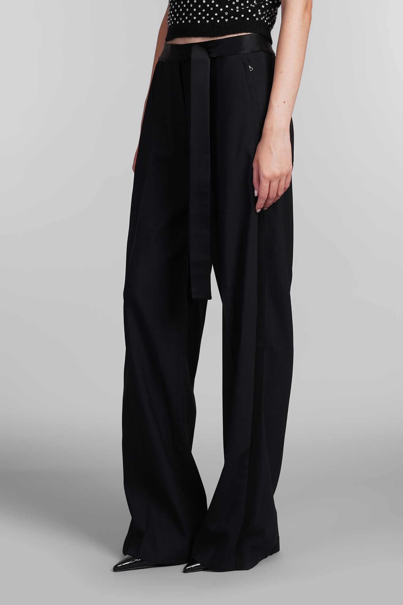 Shop David Koma Pants In Black Wool