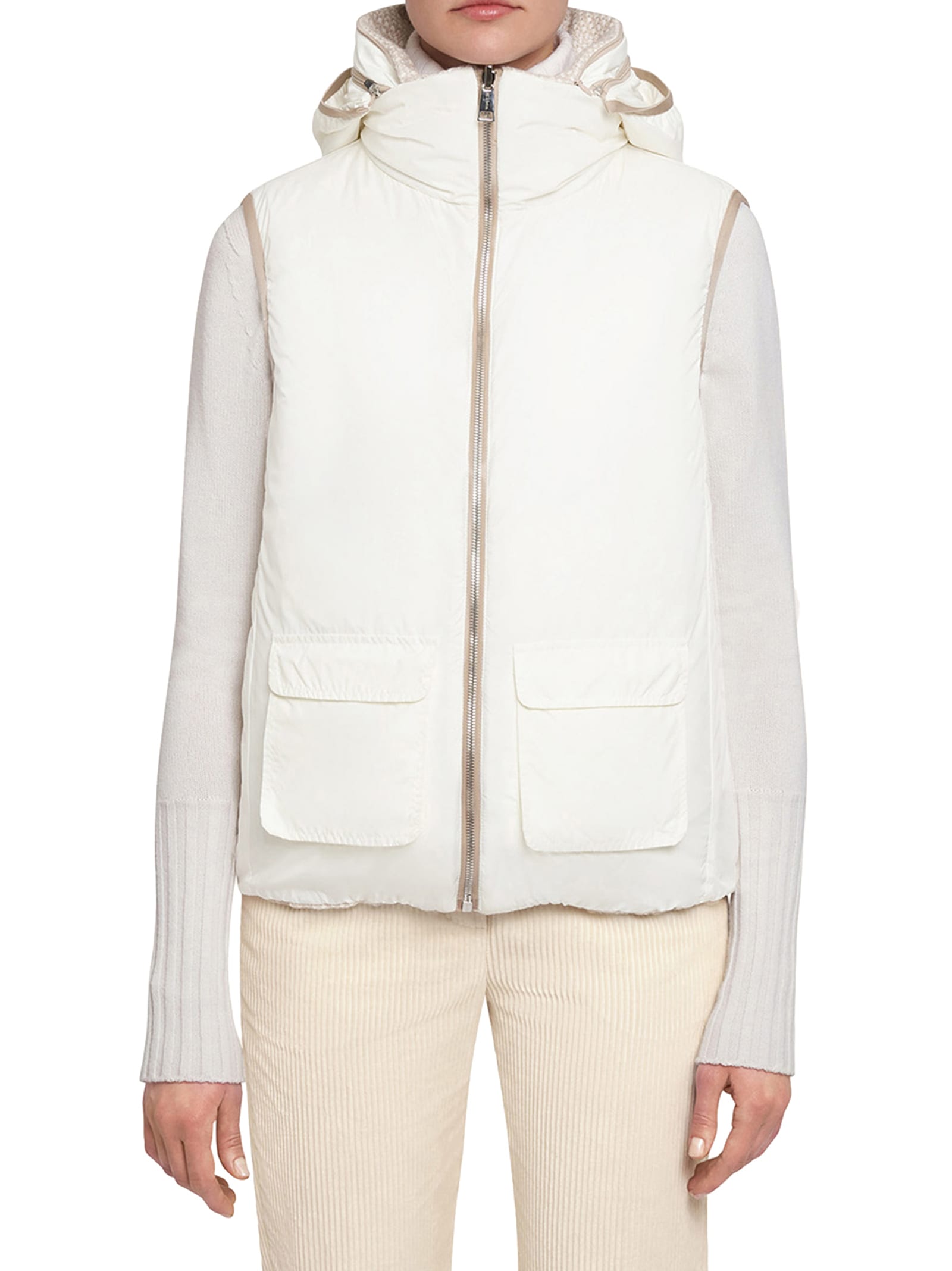 Shop Kiton Blouson Cashmere In White