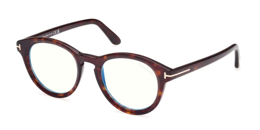 Shop Tom Ford Round Frame Glasses Glasses In 052 Avana Scura