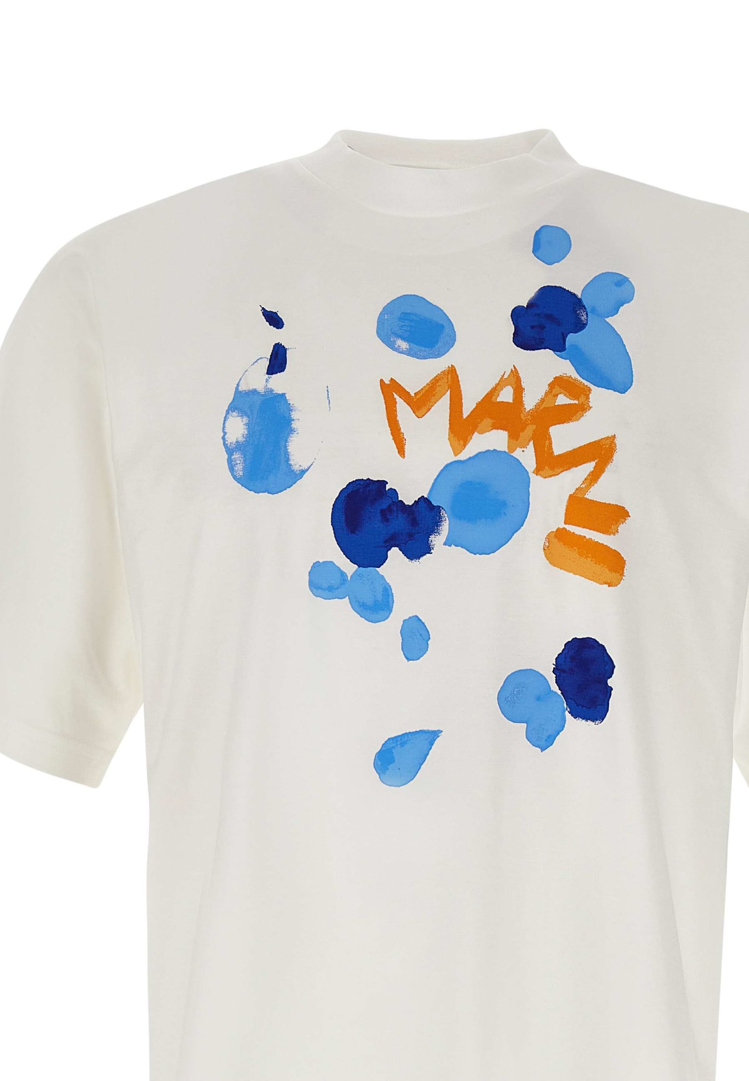 Shop Marni Dripping Flower Cotton T-shirt In White