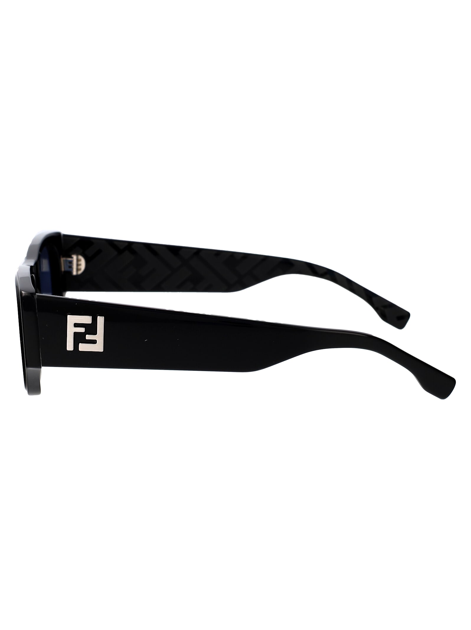 Shop Fendi Ff Squared Sunglasses In Black Blue