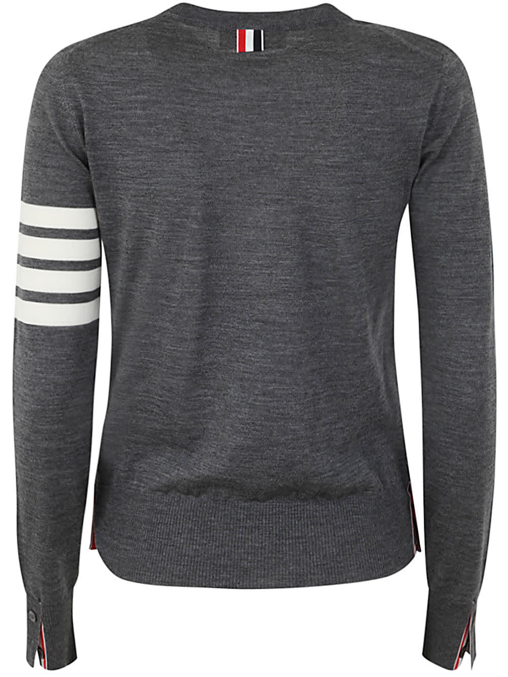 THOM BROWNE RELAXED FIT PULLOVER WITH 4 BAR IN FINE MERINO WOOL