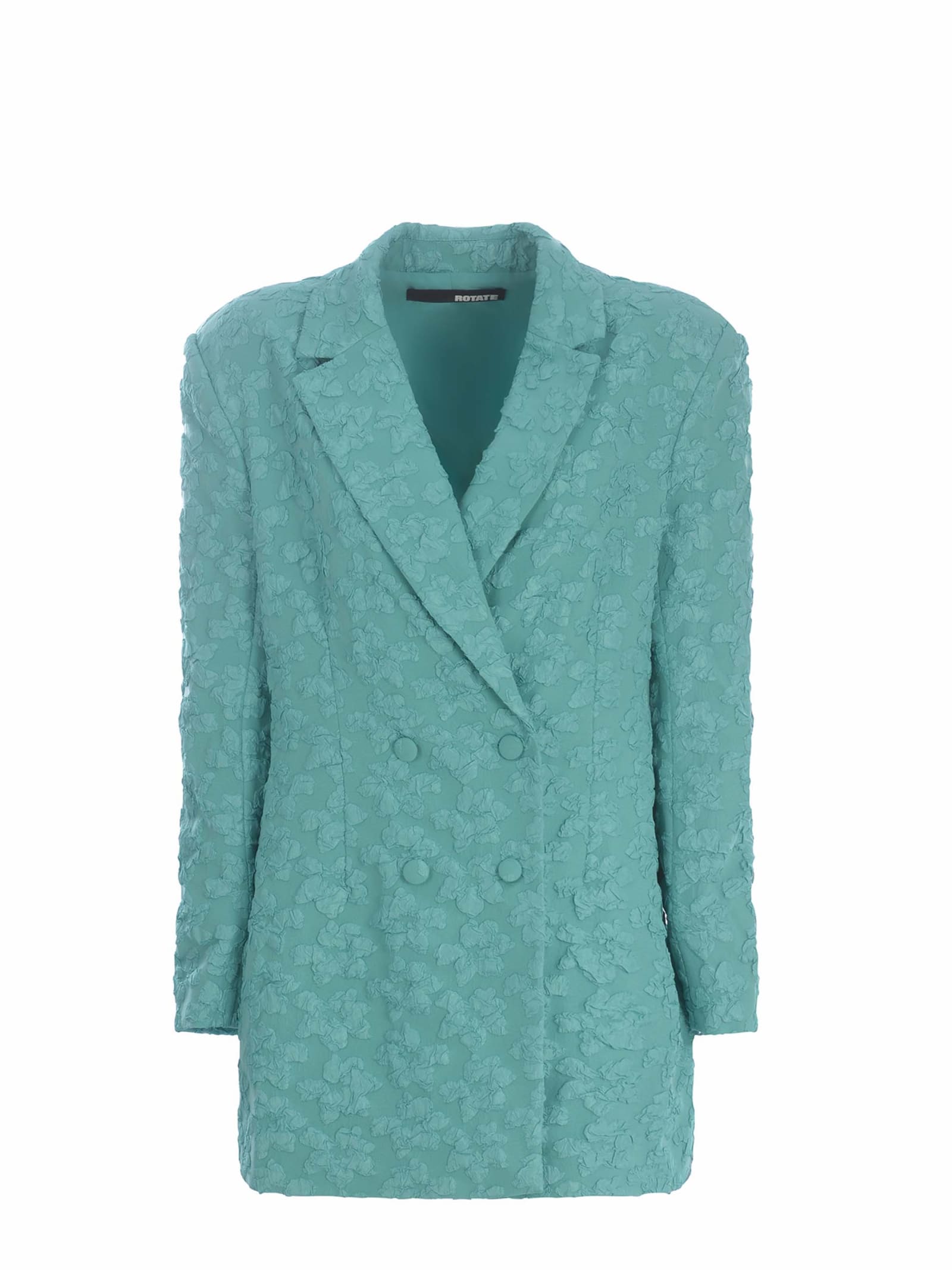 Shop Rotate Birger Christensen Jacket Dress Rotate Made Of 3d Jacquard In Turchese