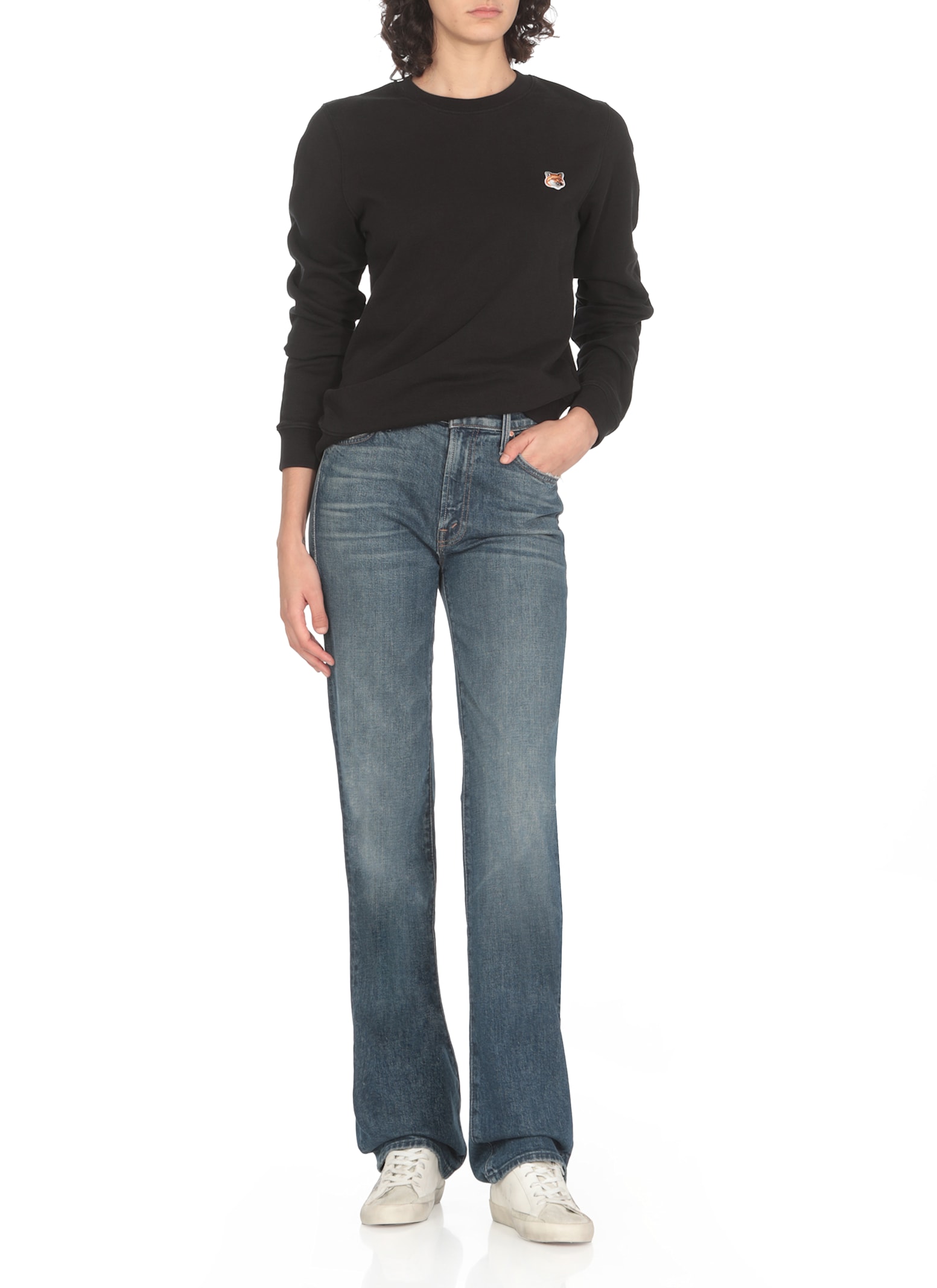 Maison Kitsuné Fox Head Sweatshirt In Black