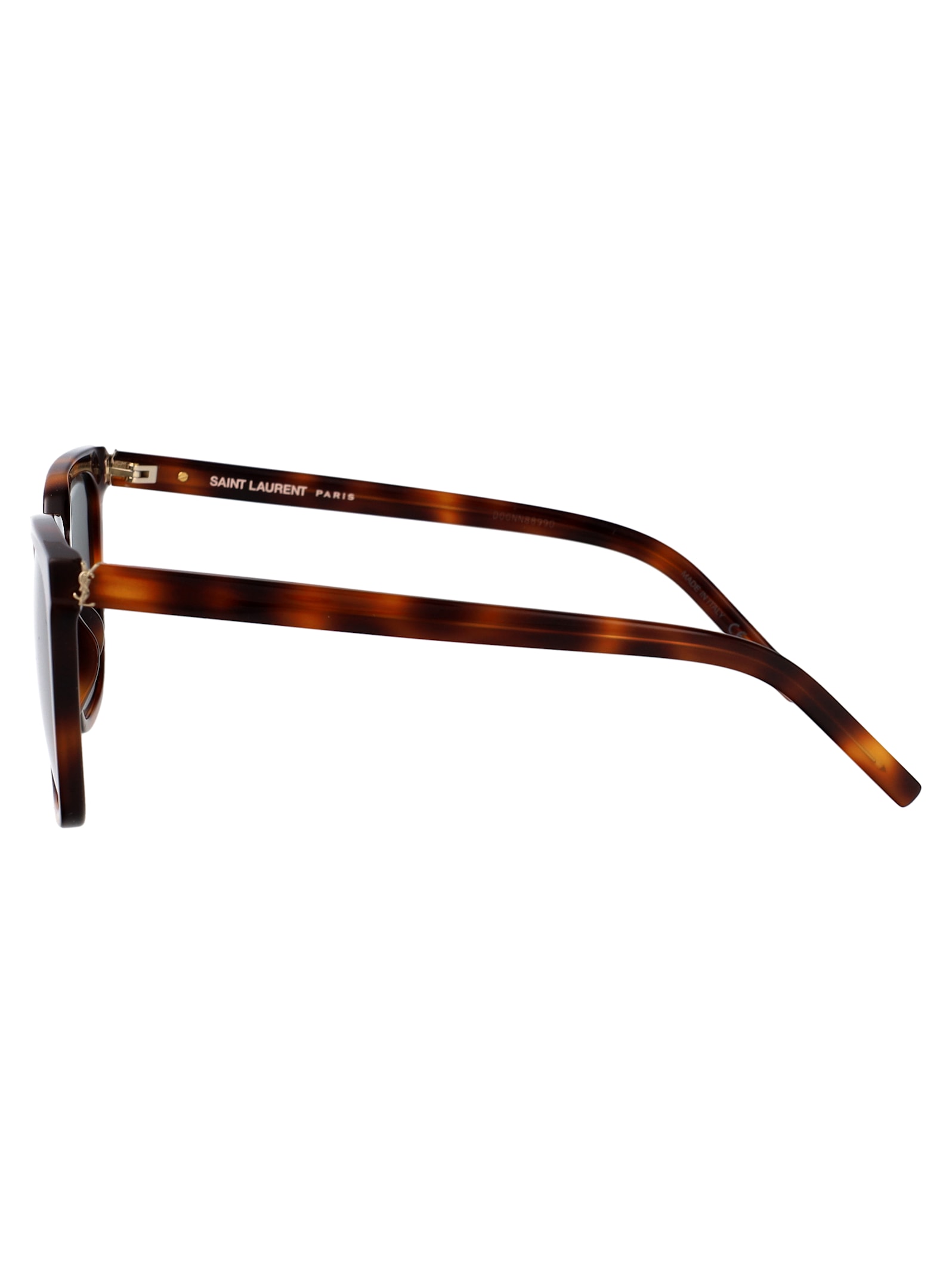 Saint Laurent Havana-havana-grey Recycled Acetate Sunglasses In Brown