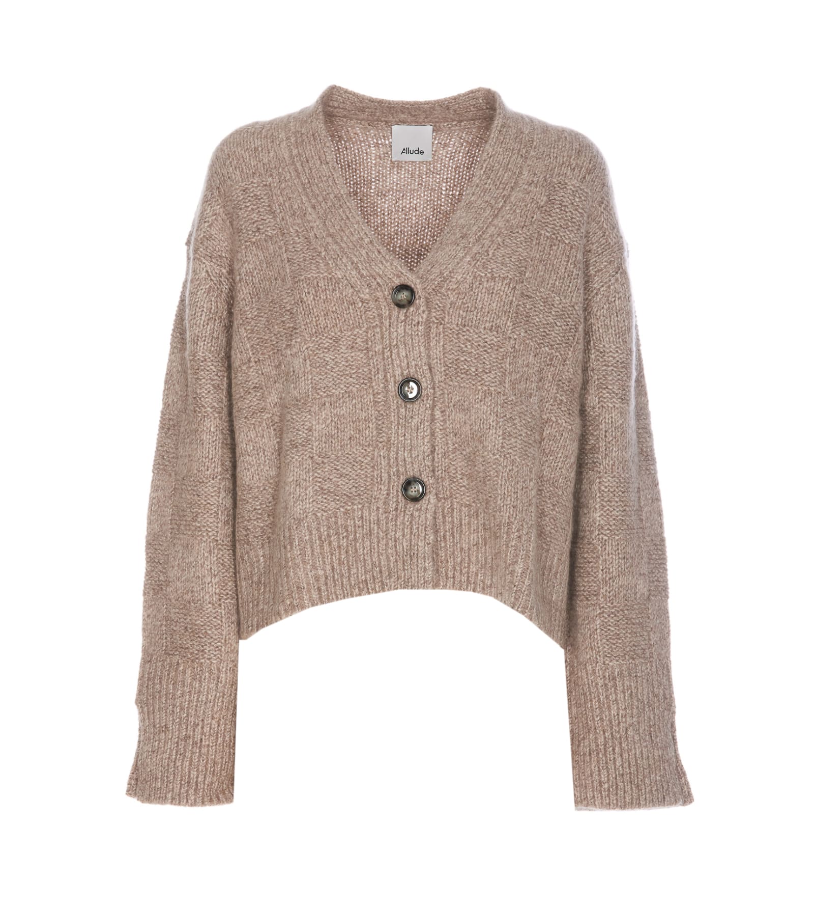 Shop Allude V-cardigan In Beige