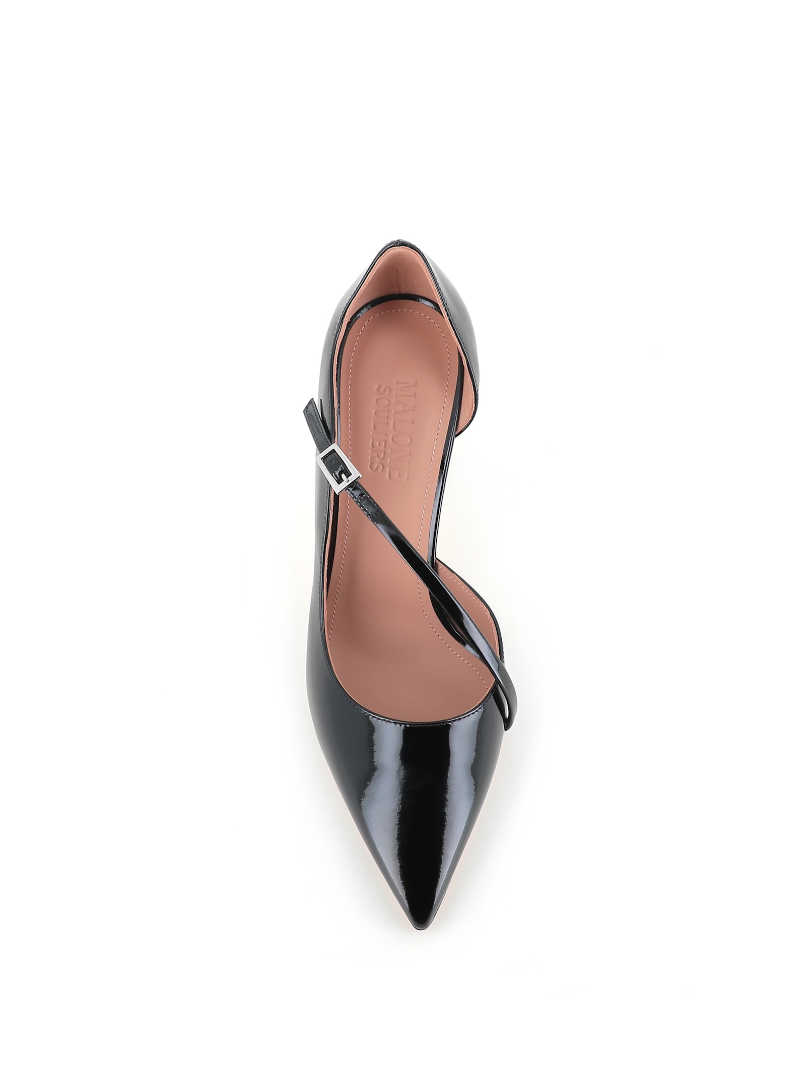Malone Souliers 90mm Patent Leather Cross-strap Pumps In Black