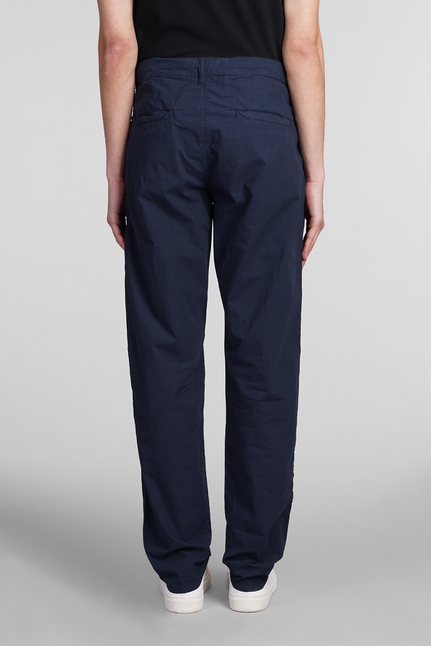 Shop Aspesi Pantalone Funzionale Pants In Blue Cotton In Navy / Navy