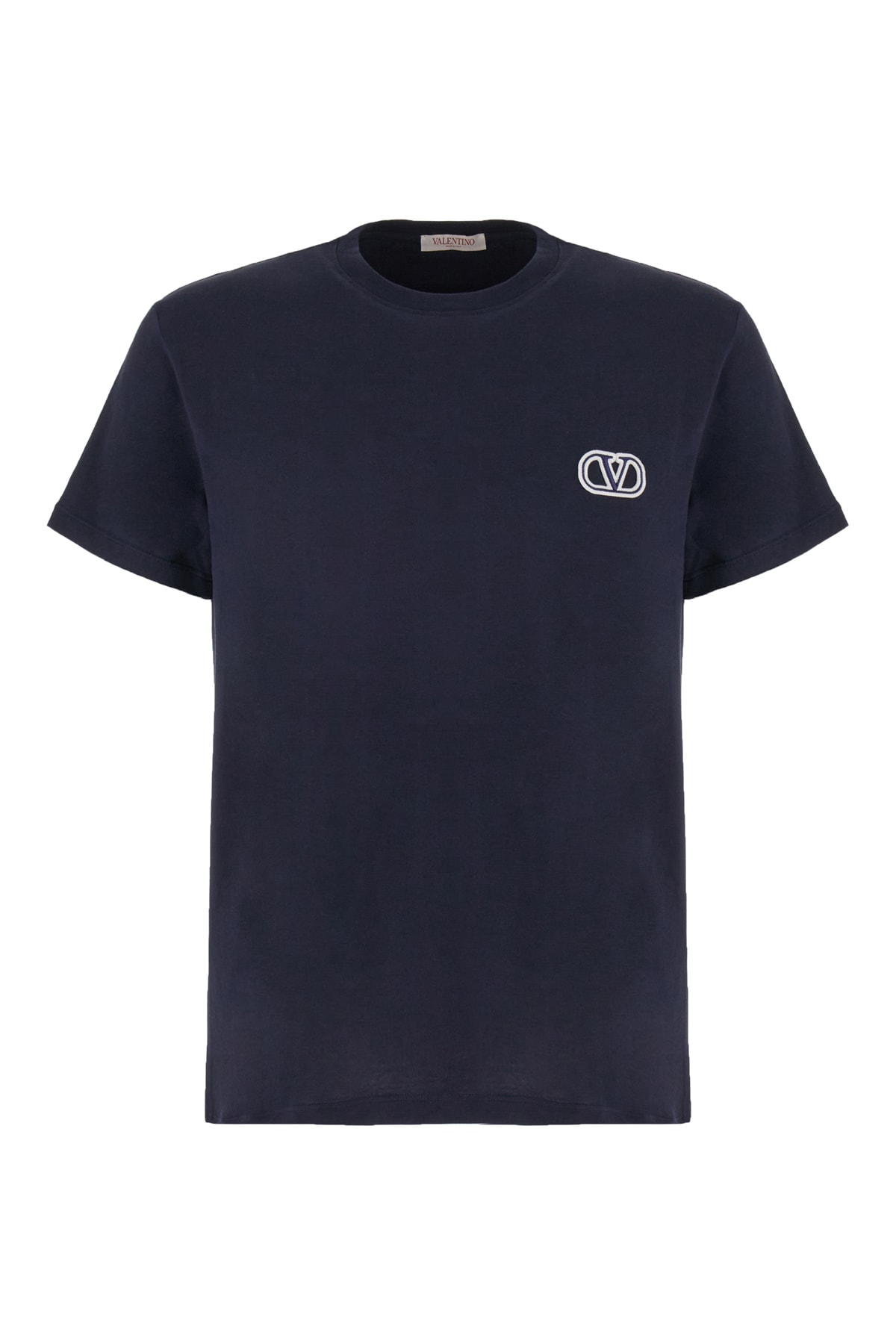 Valentino Midnight Blue Cotton T-shirt In Navy