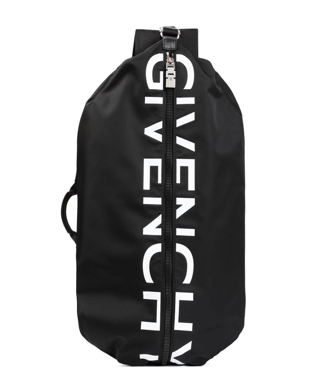 Givenchy G-zip Logo Printed Backpack In Nero