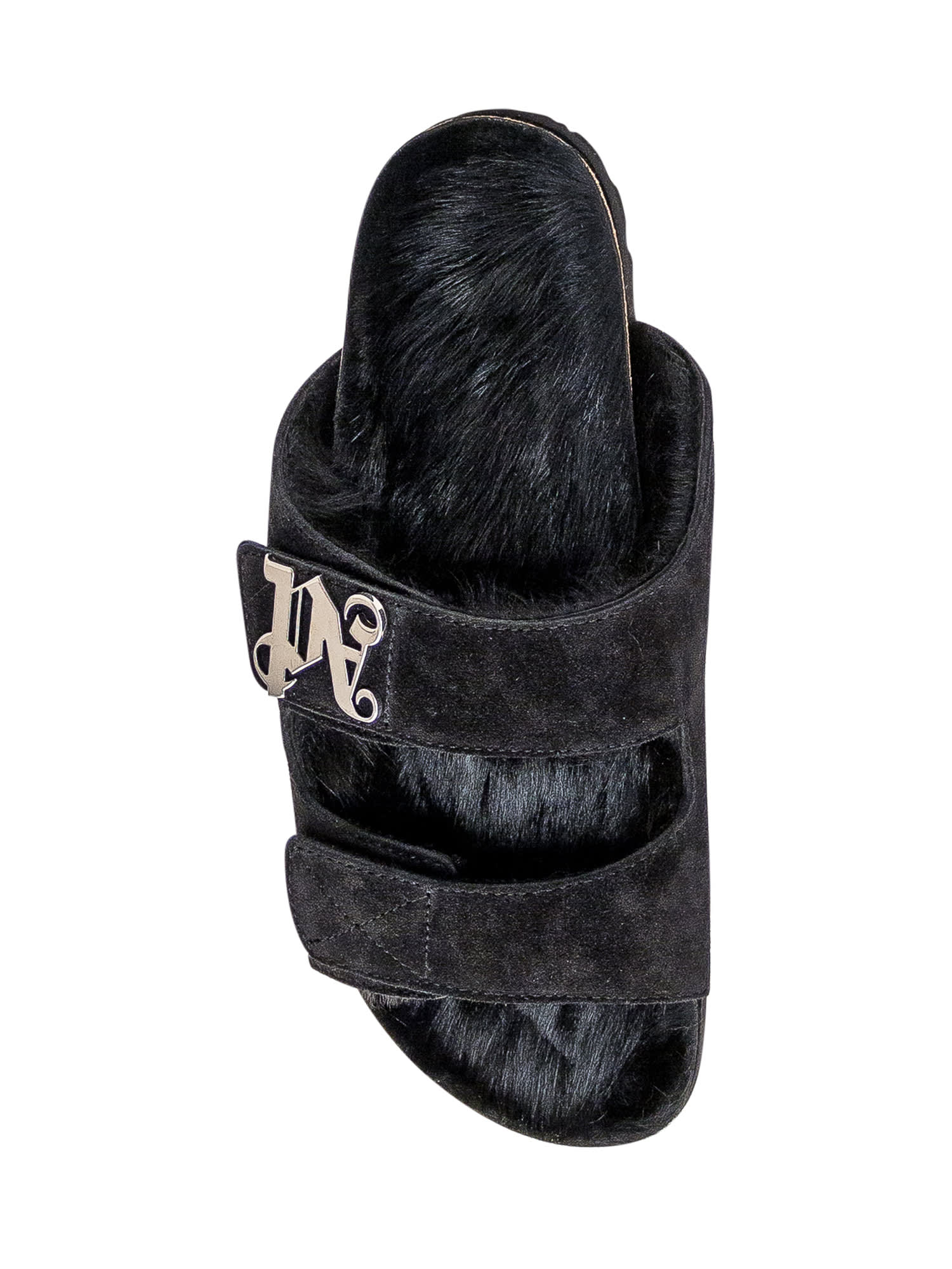 Shop Palm Angels Slippers With Logo In Black