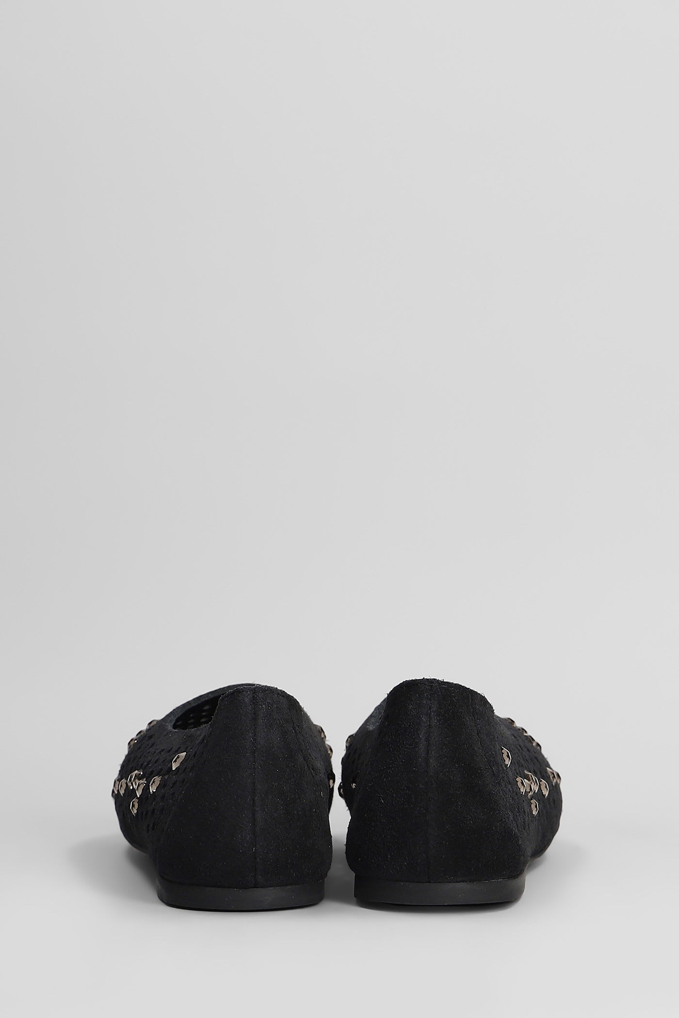Pedro Garcia Ariane Suede Ballerina Flat In Black Castro In Black
