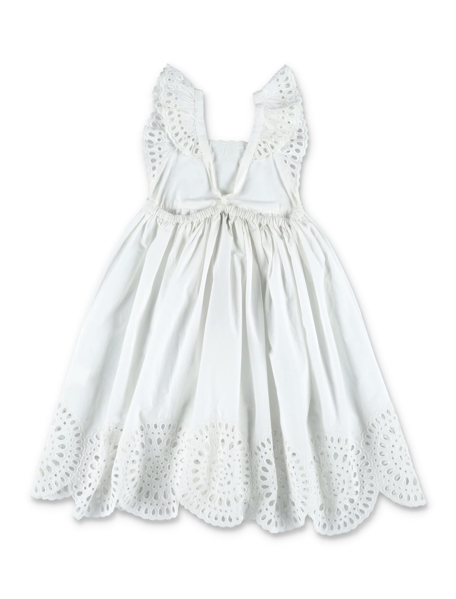 Shop Stella Mccartney Broderie-anglaise Dress In Avorio