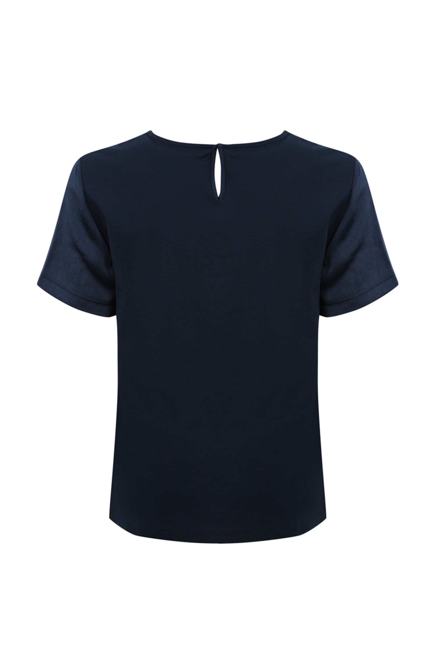 Weekend Max Mara Amburgo T-shirt In Satin And Jersey In Blue