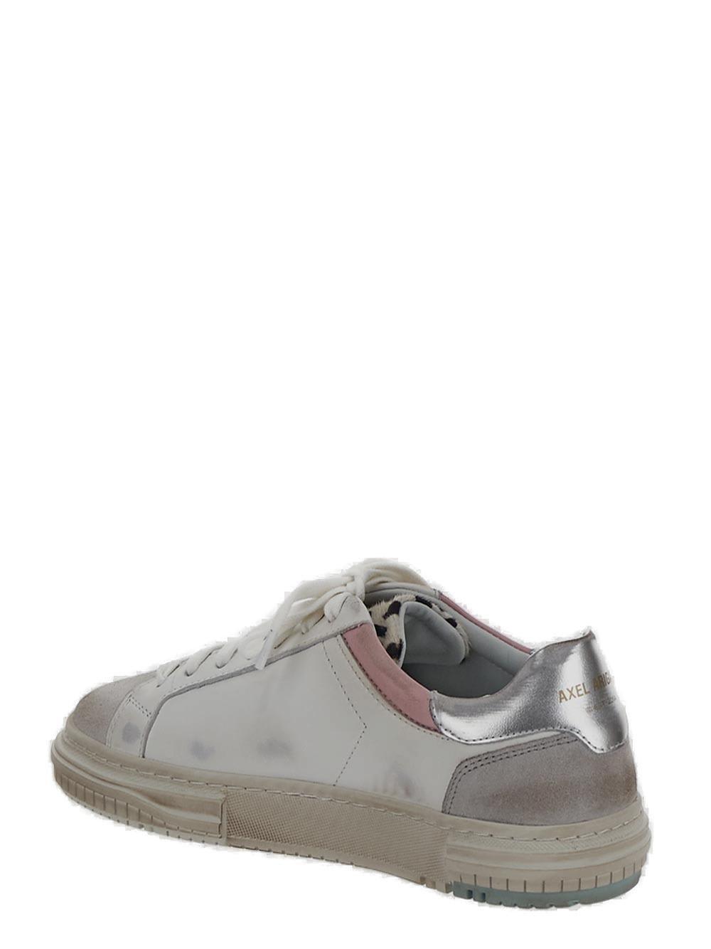 Shop Axel Arigato Atlas Distressed-effect Lace-up Sneakers In White