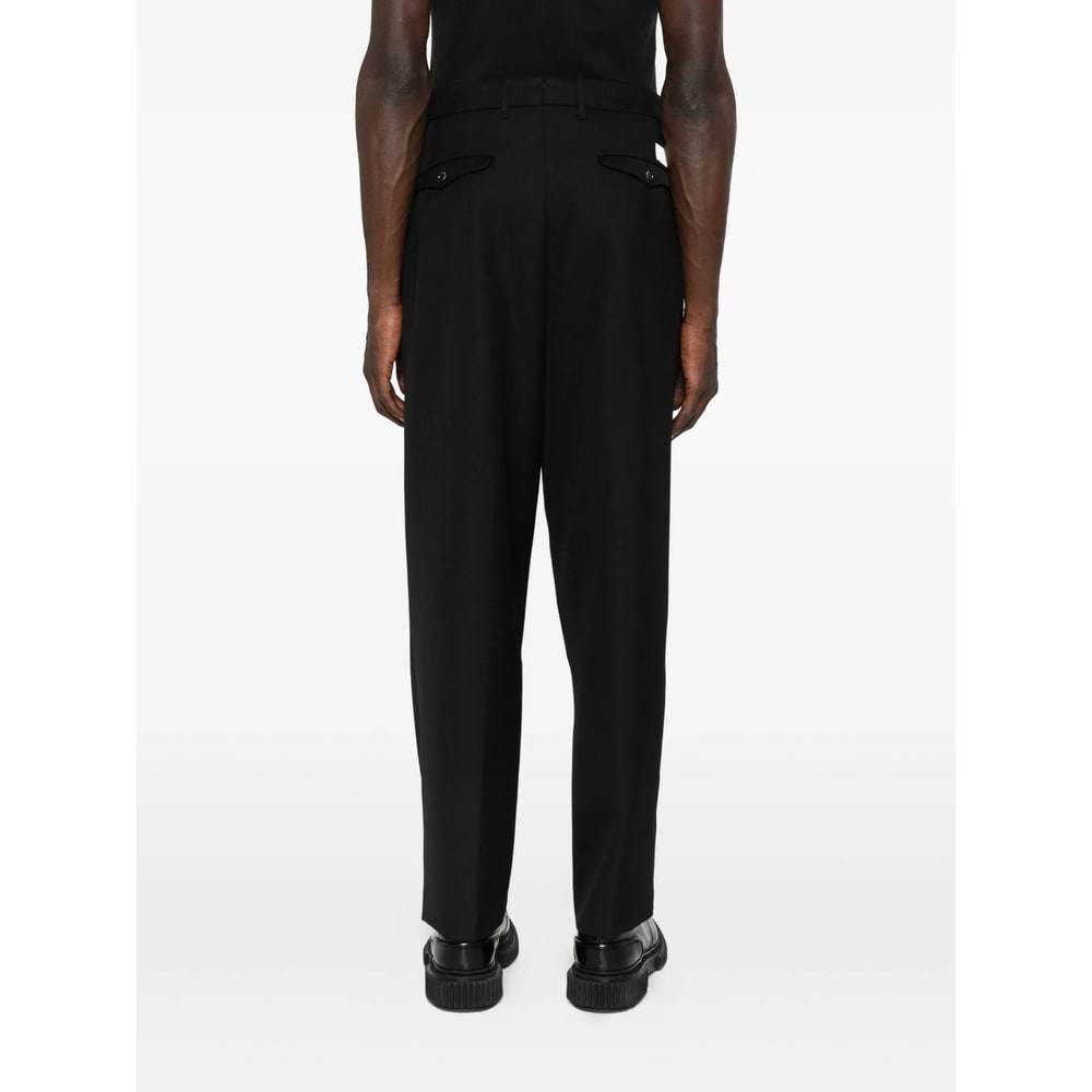 Nine In The Morning Relaxed-fit Black Trousers With Pleated Front Design In Multi