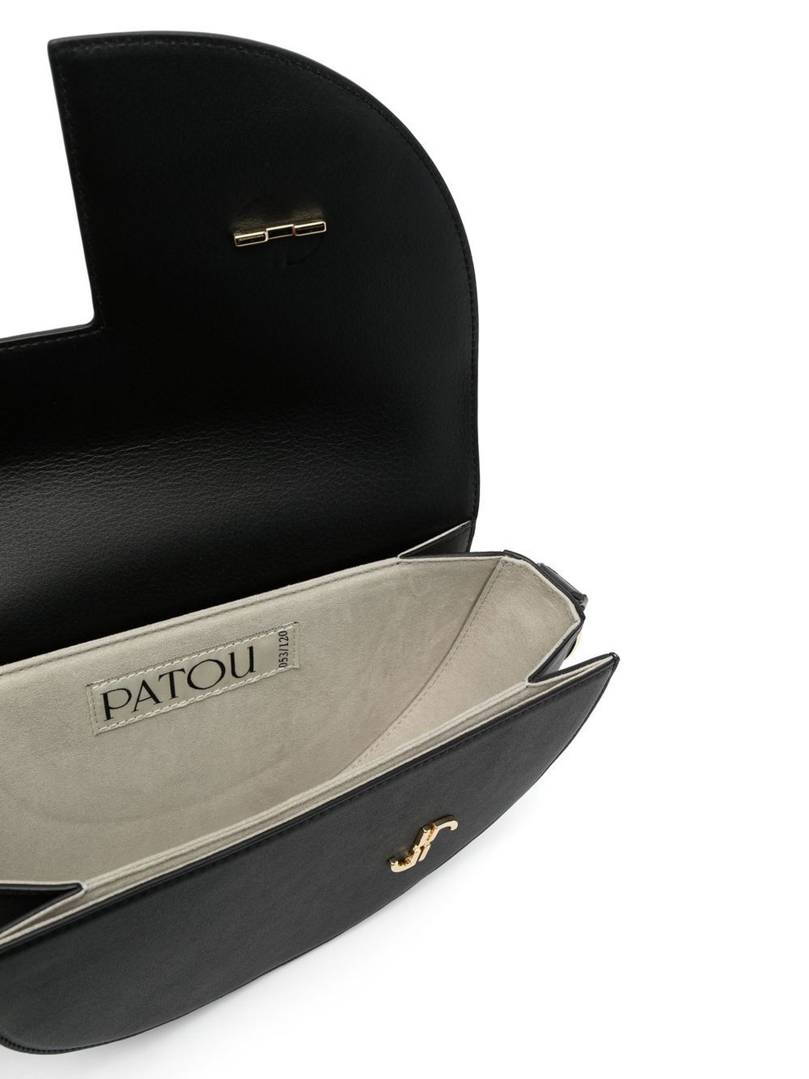 Patou Black Leather Handbag In Black