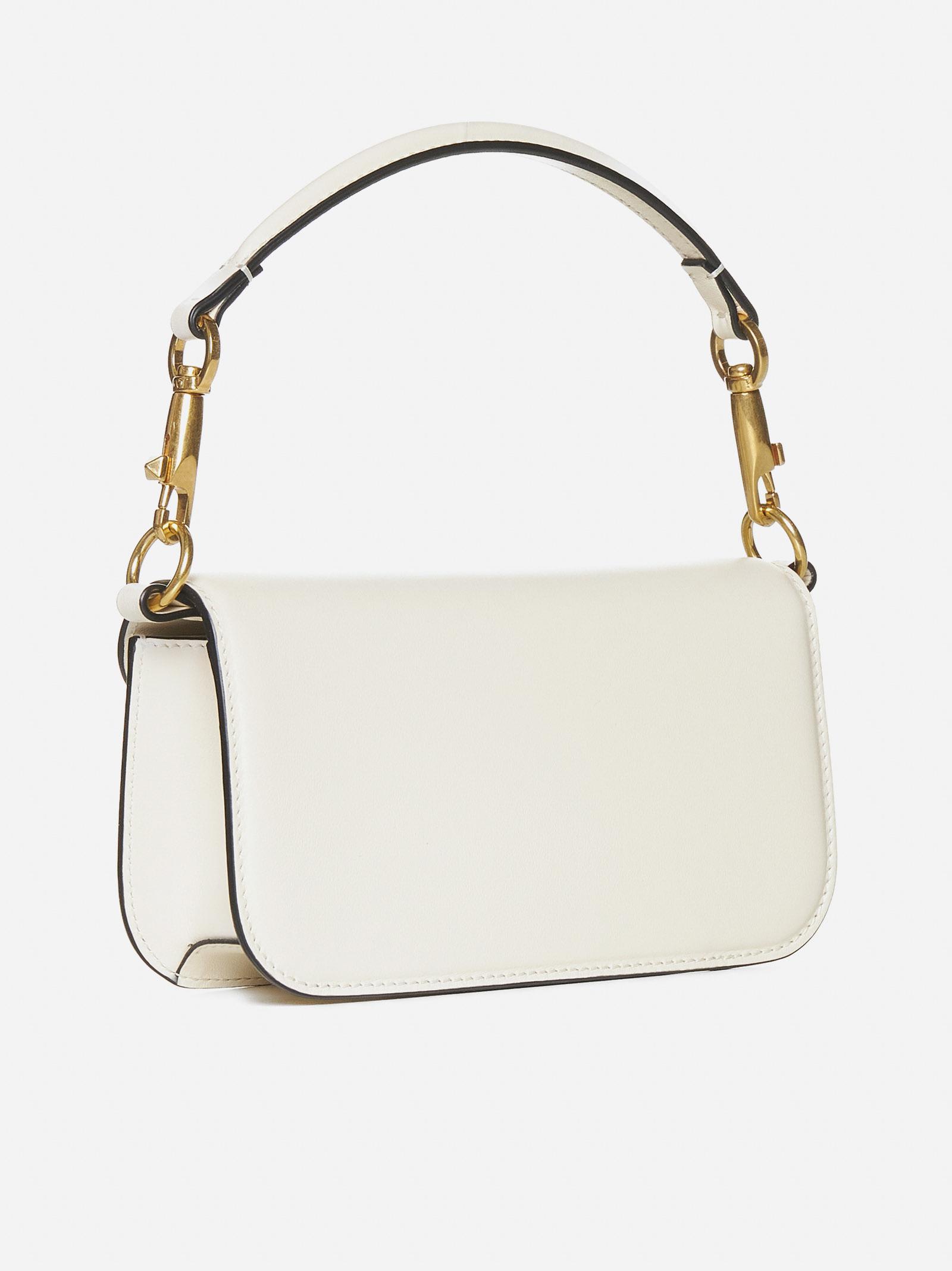 Shop Valentino Loco Leather Small Bag In Light Ivory