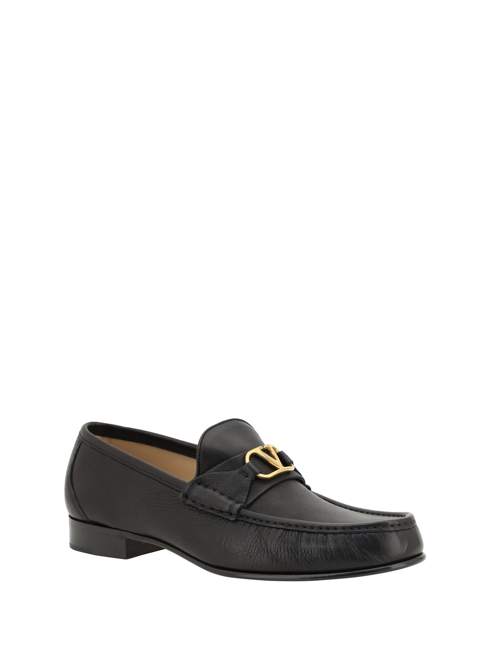 Valentino Garavani Vlogo Signature Loafer With Gold-tone Logo Detail In Black