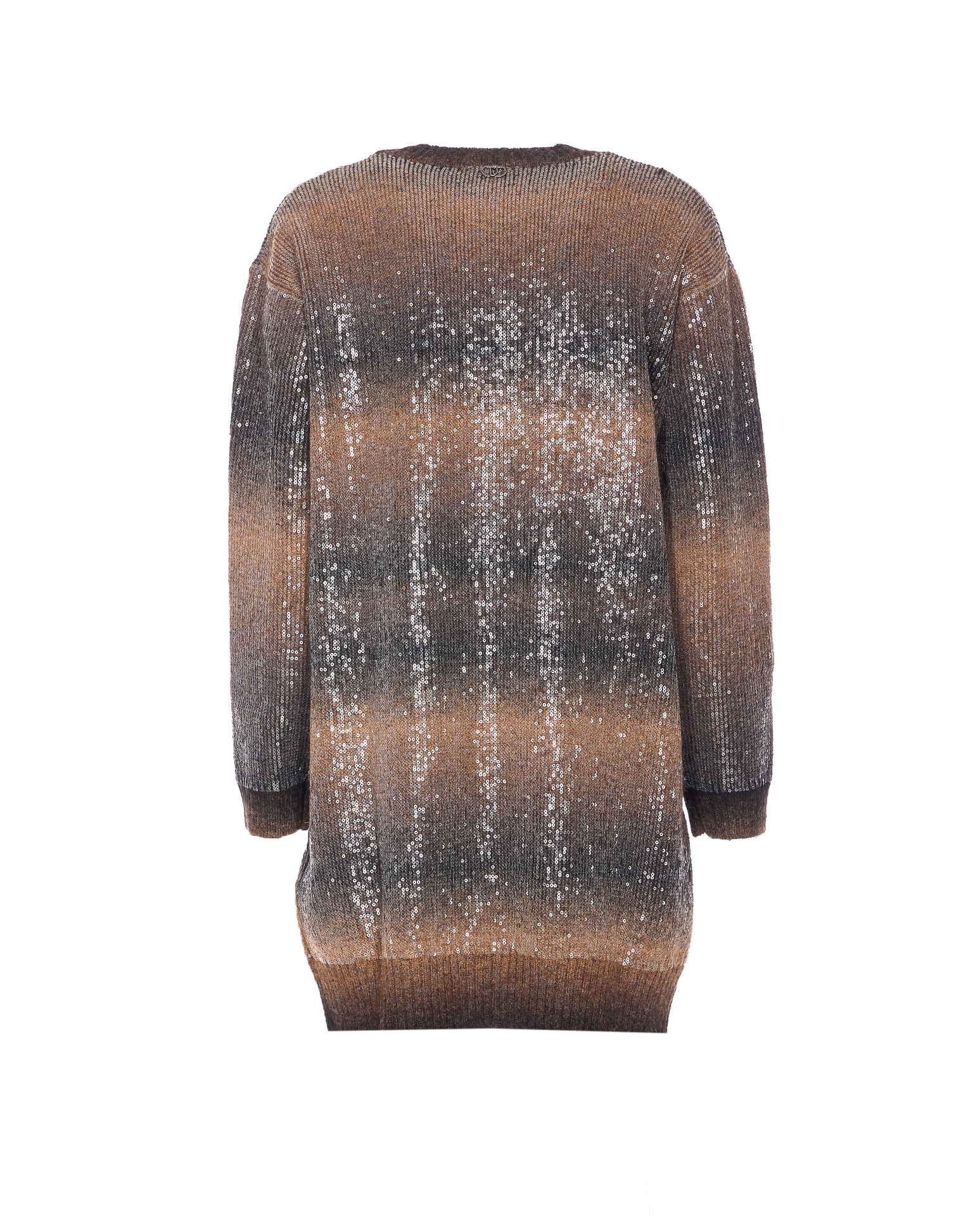 Liu •jo Gradient Brown Sequined Knit Mini Dress In Brown