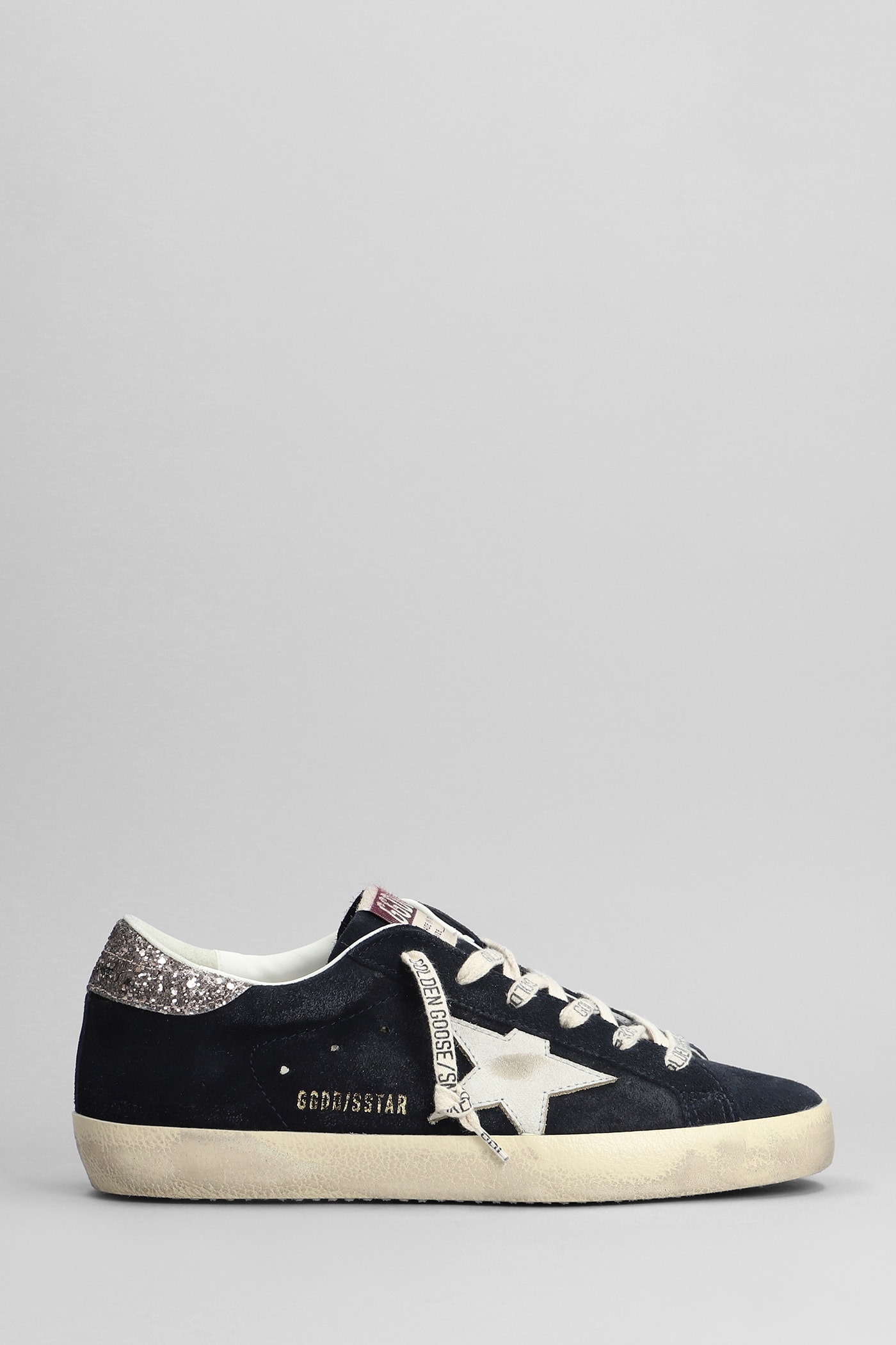 Shop Golden Goose Superstar Sneakers In Blue Suede In Blue Wht Silver