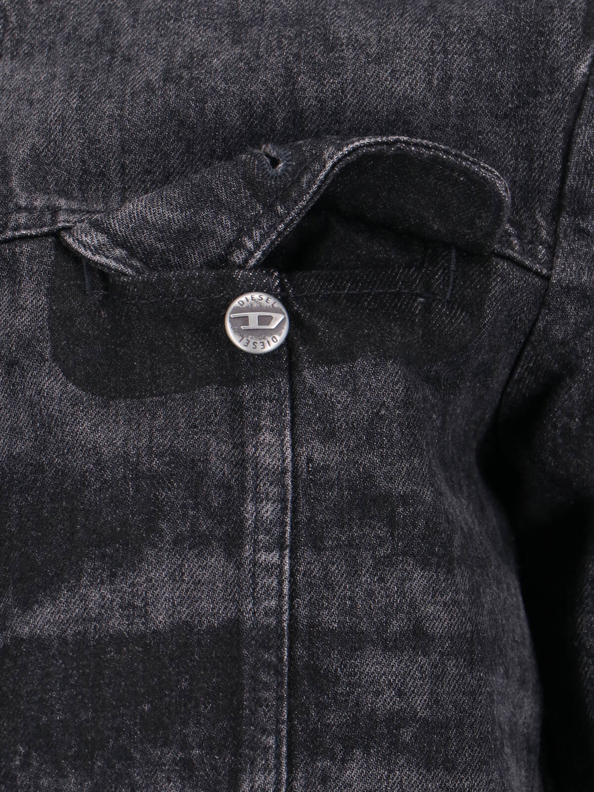 Diesel Grey Jacket With Round Neck And Frayed Edges In Cotton Blend Woman In Multi