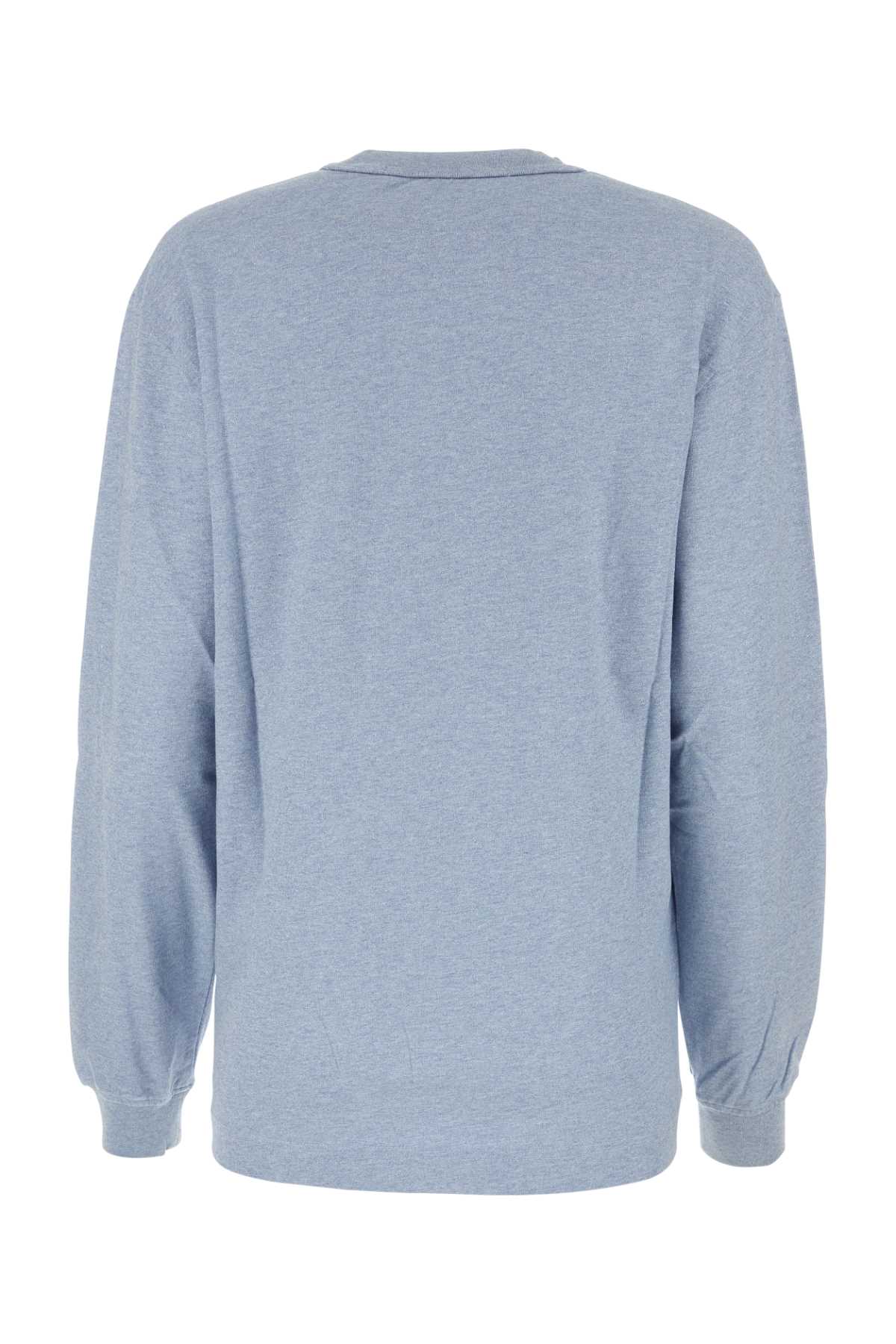 Alexander Wang Melange Light-blue Cotton Oversize T-shirt In Lightblueheather