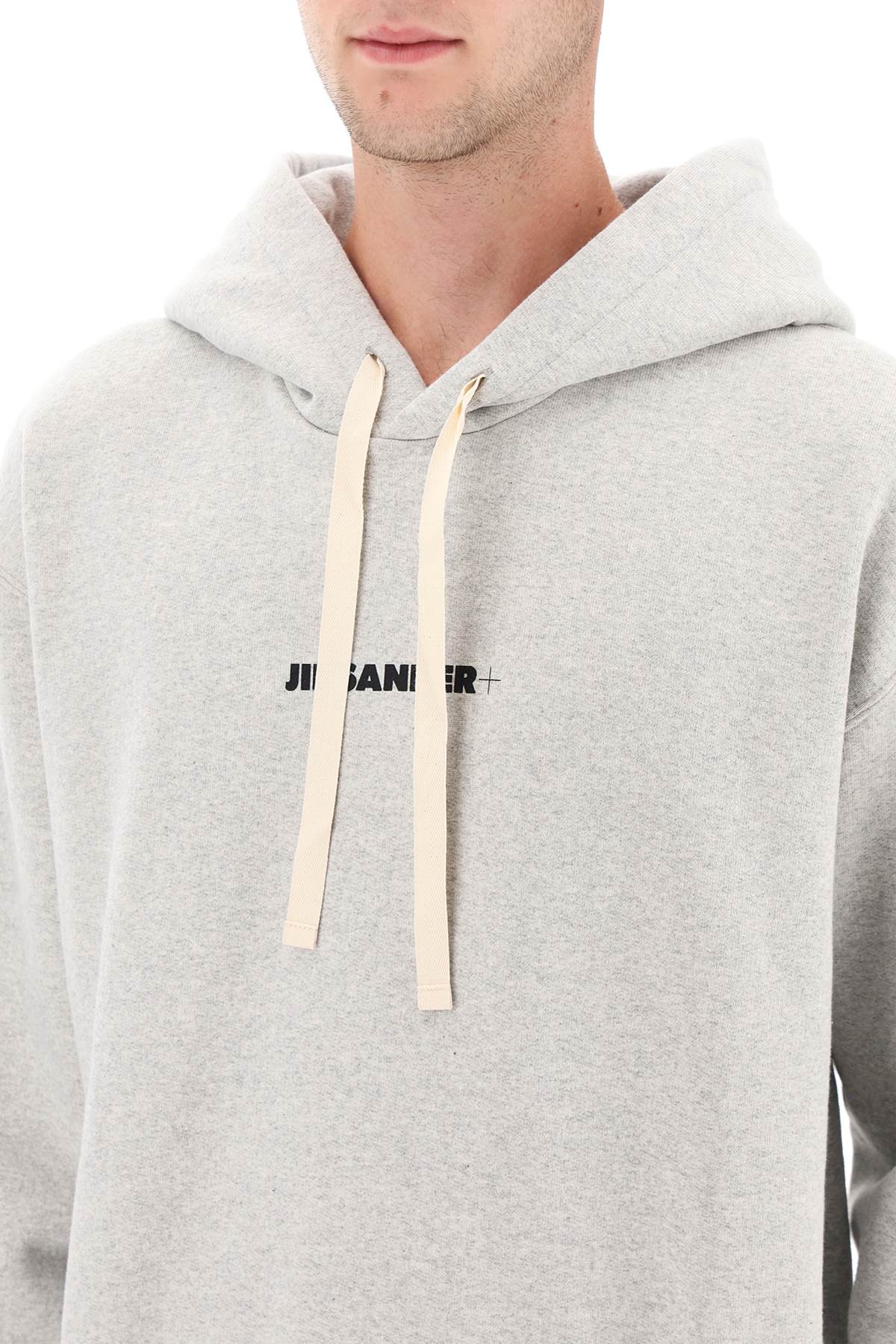 Shop Jil Sander Hoodie With Logo Print In Grey