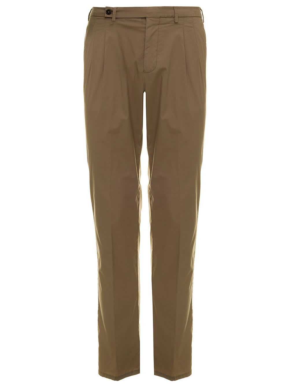 Berwich Mans Beige Cotton And Lyocell Pants